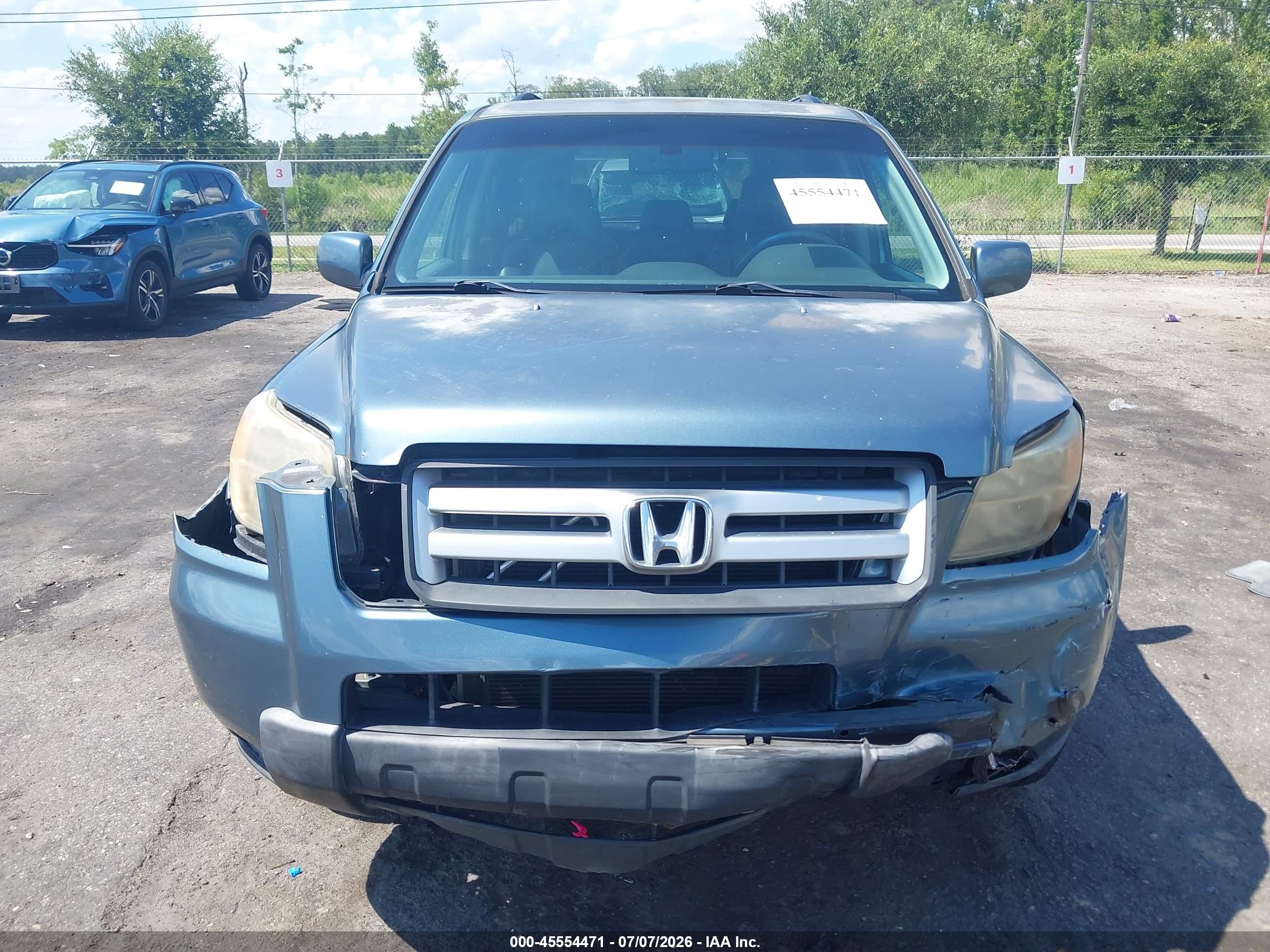 2008 Honda Pilot Ex-l Blue vin: 5FNYF28668B020448