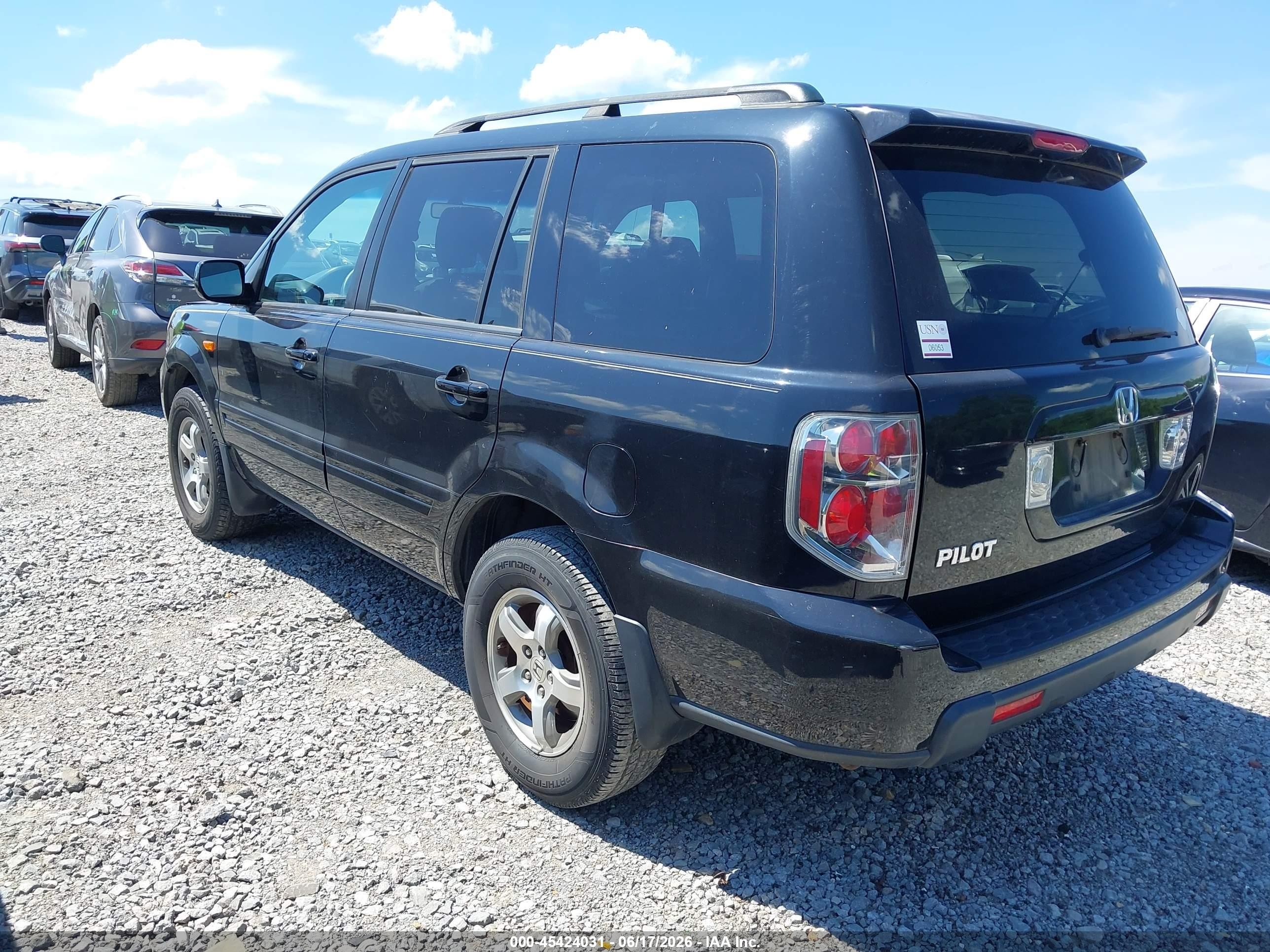2007 Honda Pilot Ex-l Black vin: 5FNYF28677B011773