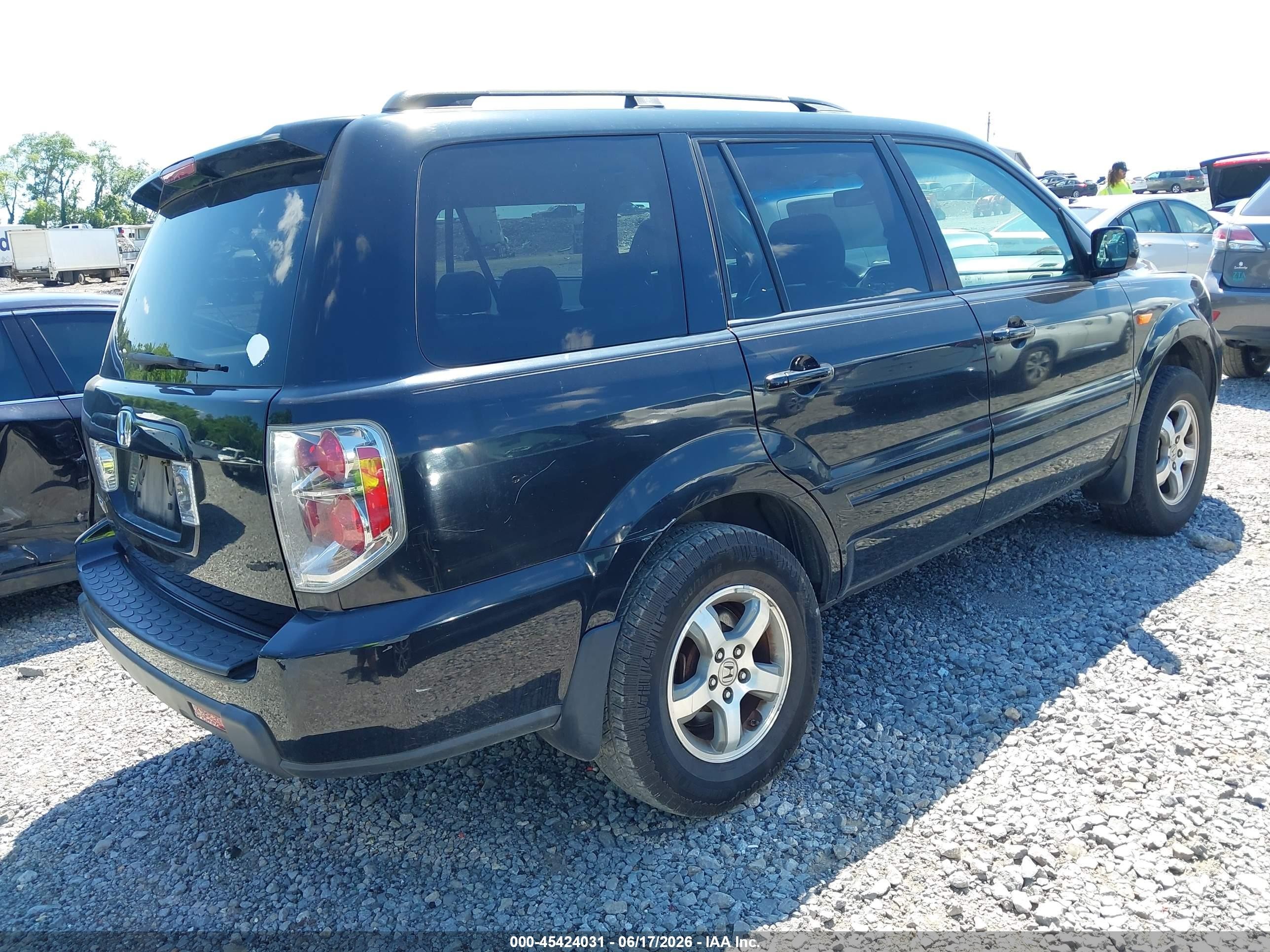 2007 Honda Pilot Ex-l Black vin: 5FNYF28677B011773