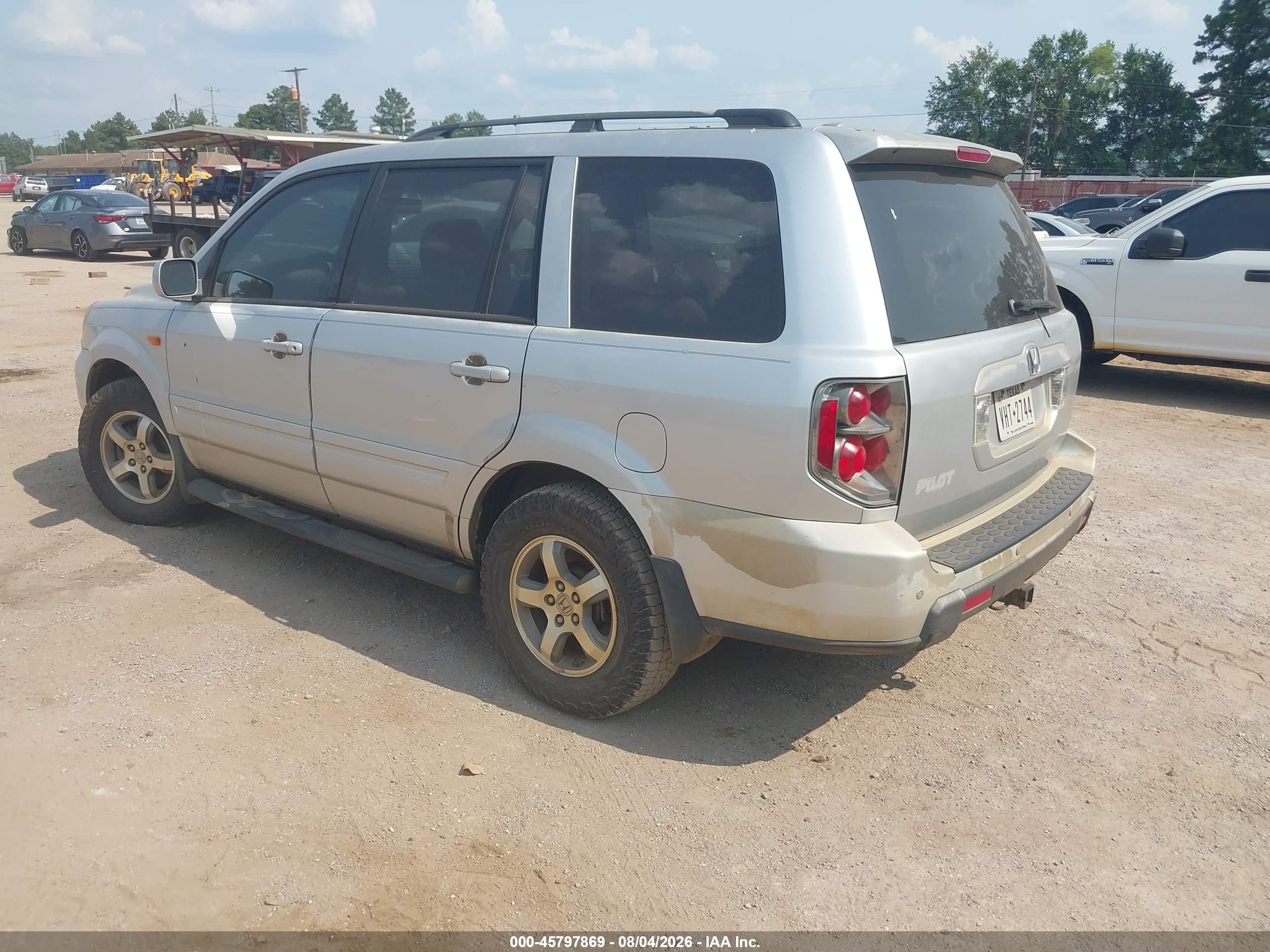 2007 Honda Pilot Ex-l Silver vin: 5FNYF28677B022580
