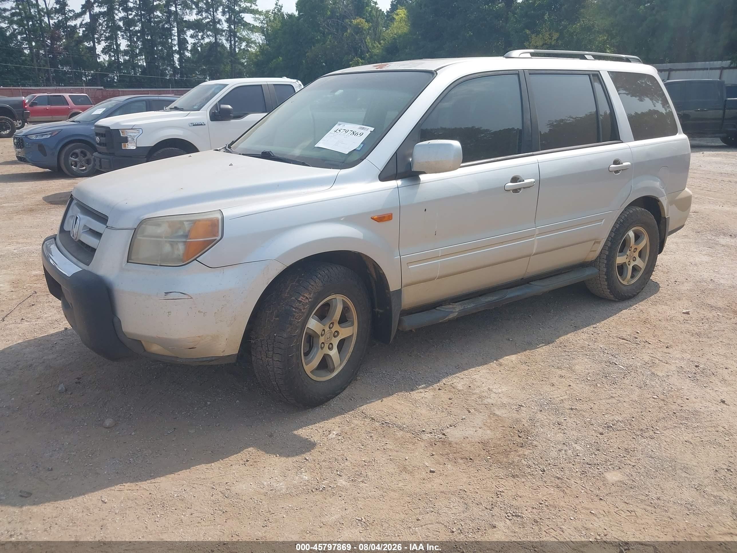 2007 Honda Pilot Ex-l Silver vin: 5FNYF28677B022580