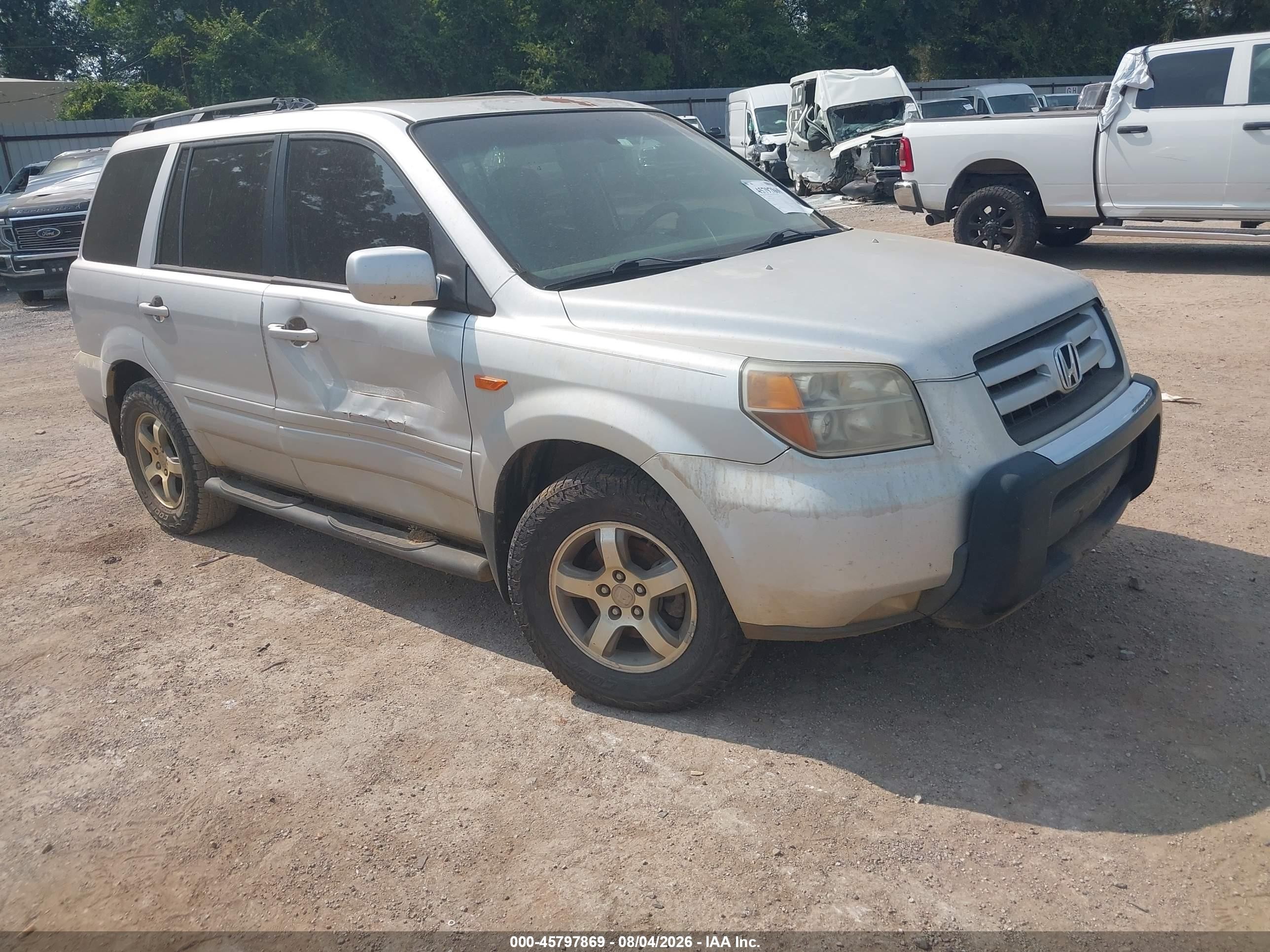 2007 Honda Pilot Ex-l Silver vin: 5FNYF28677B022580