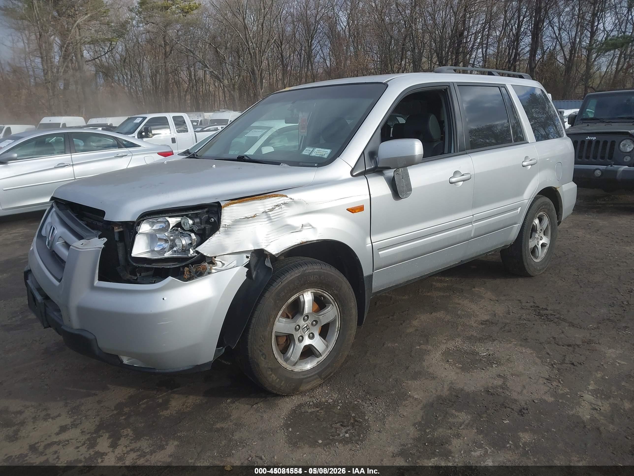 2006 Honda Pilot Ex-l Silver vin: 5FNYF28686B011859