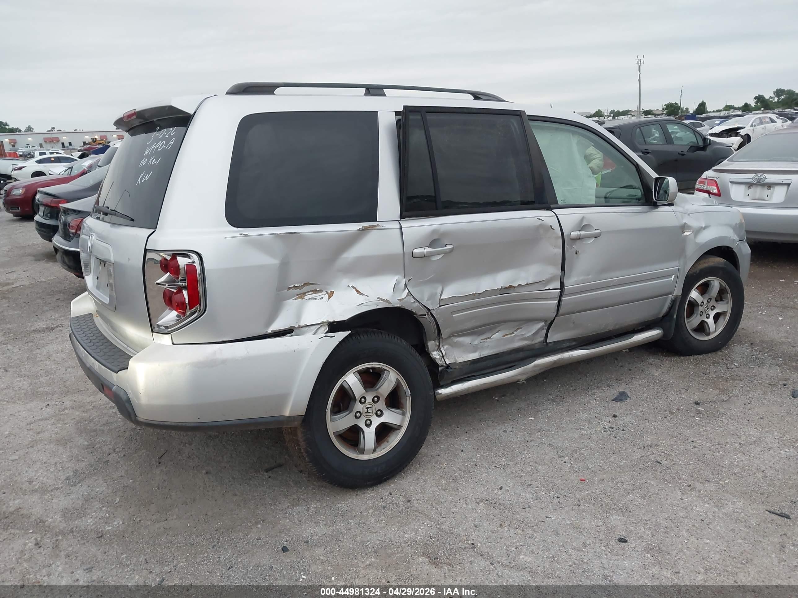 2006 Honda Pilot Ex-l Silver vin: 5FNYF28686B046398