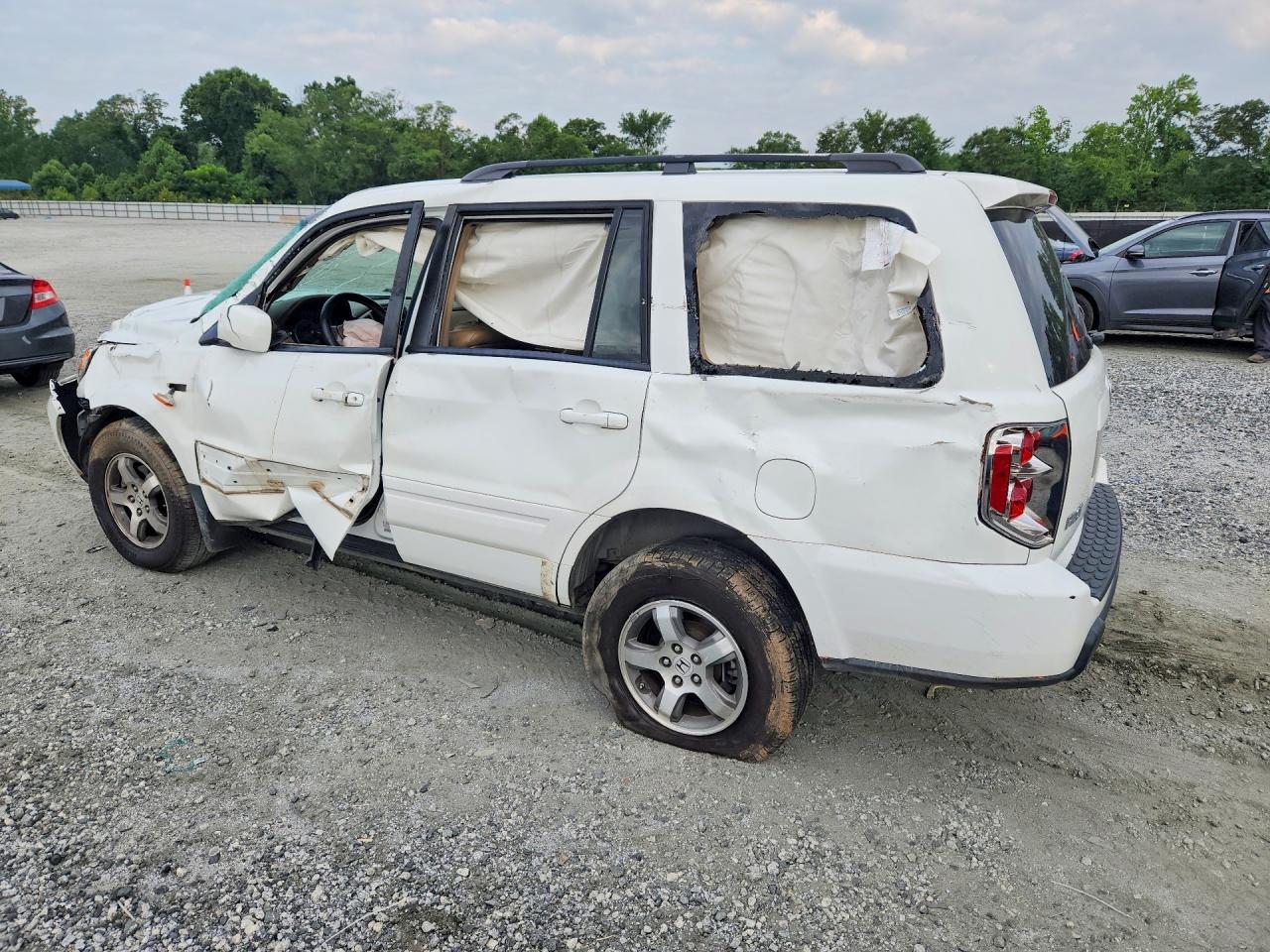 2007 Honda Pilot Exl White vin: 5FNYF286X7B014294