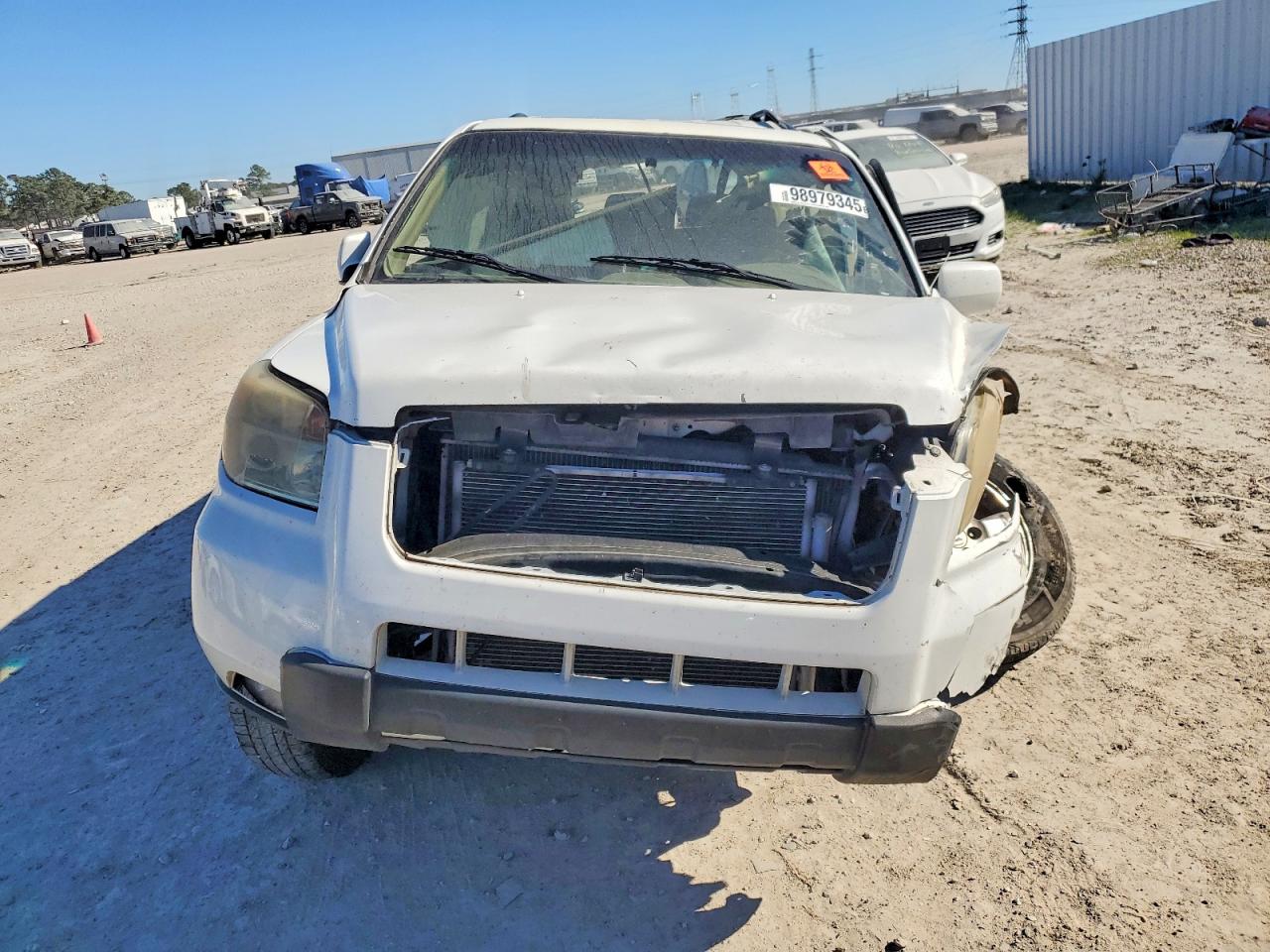 2007 Honda Pilot Exl White vin: 5FNYF28707B046969