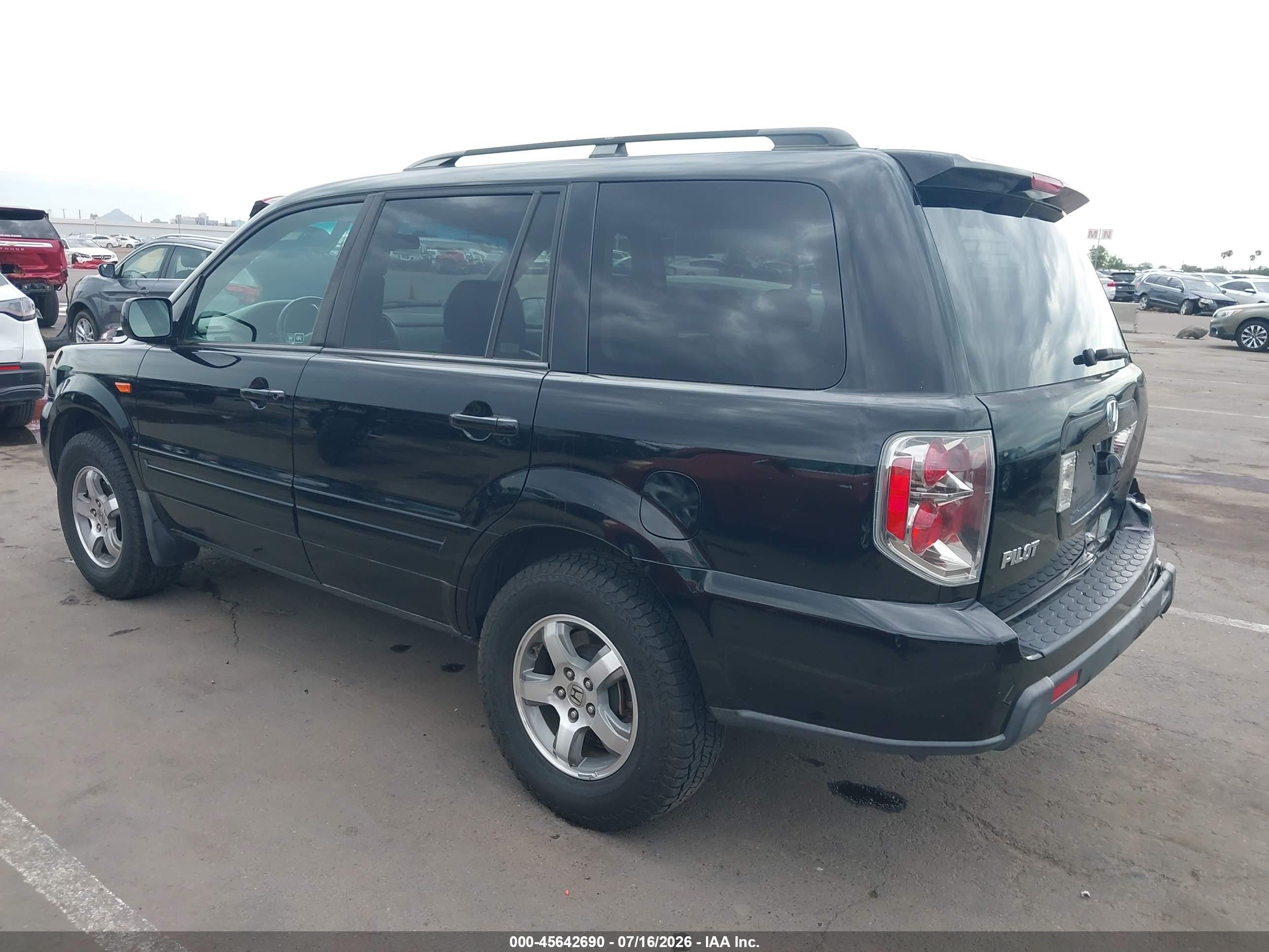 2008 Honda Pilot Ex-l Black vin: 5FNYF28708B001323