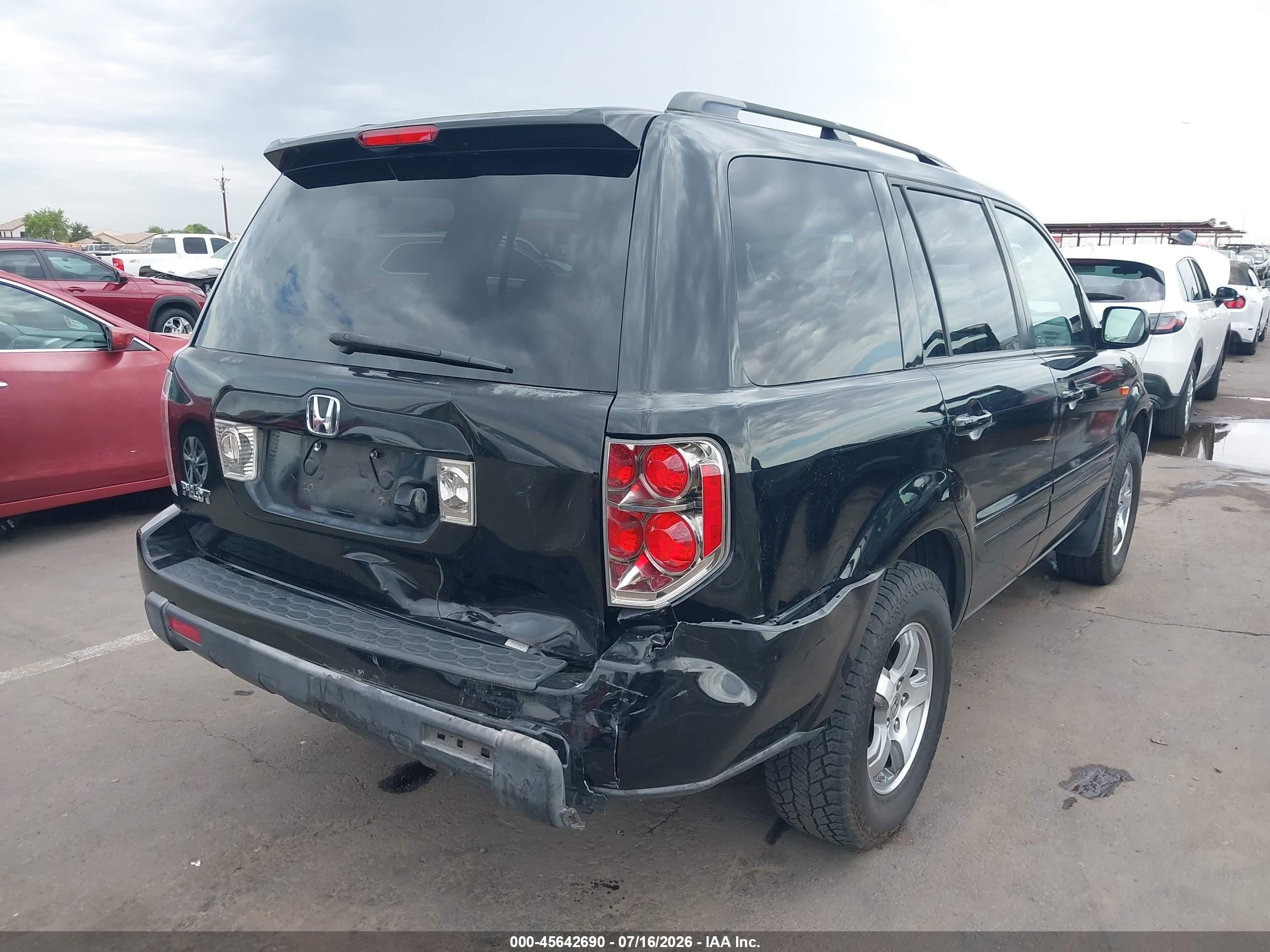 2008 Honda Pilot Ex-l Black vin: 5FNYF28708B001323