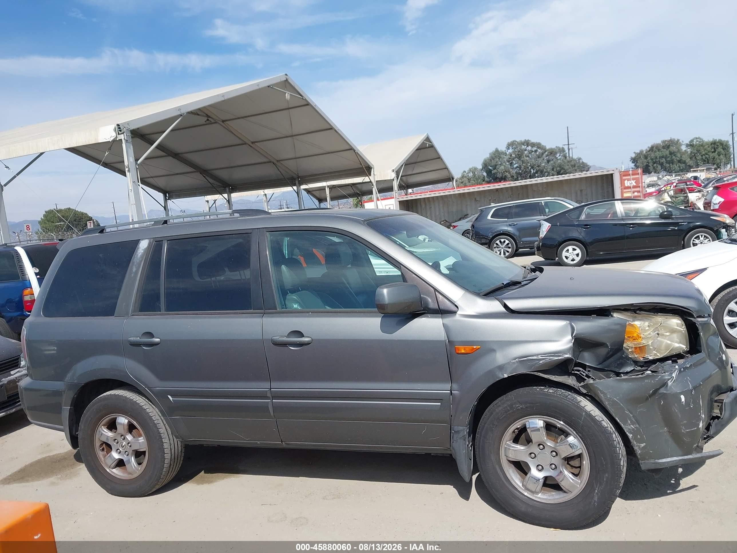 2007 Honda Pilot Ex-l Gray vin: 5FNYF28727B007428