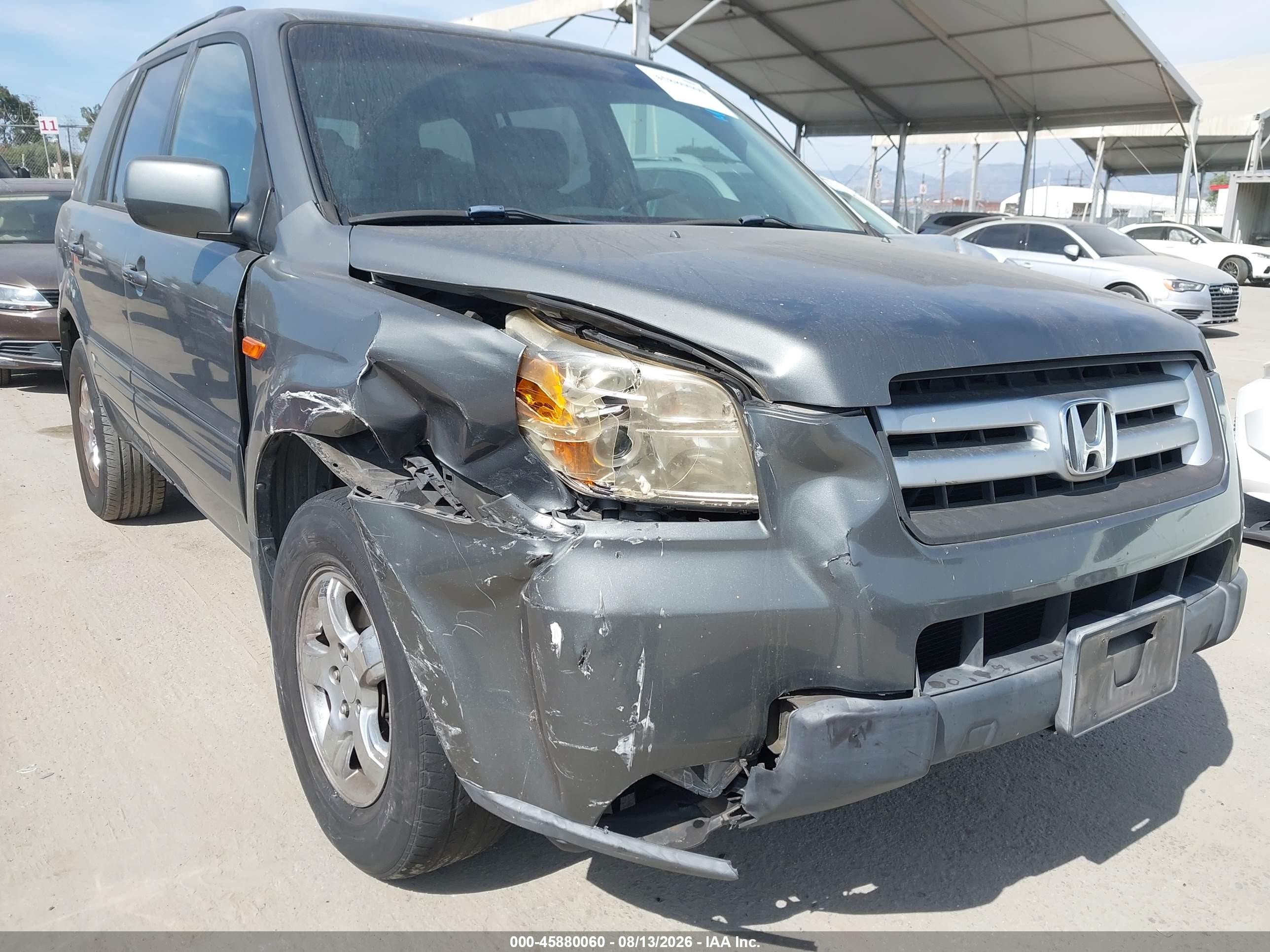 2007 Honda Pilot Ex-l Gray vin: 5FNYF28727B007428