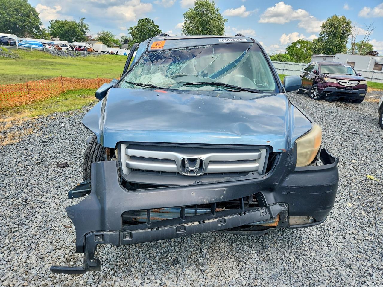2007 Honda Pilot Exl Blue vin: 5FNYF28727B017361