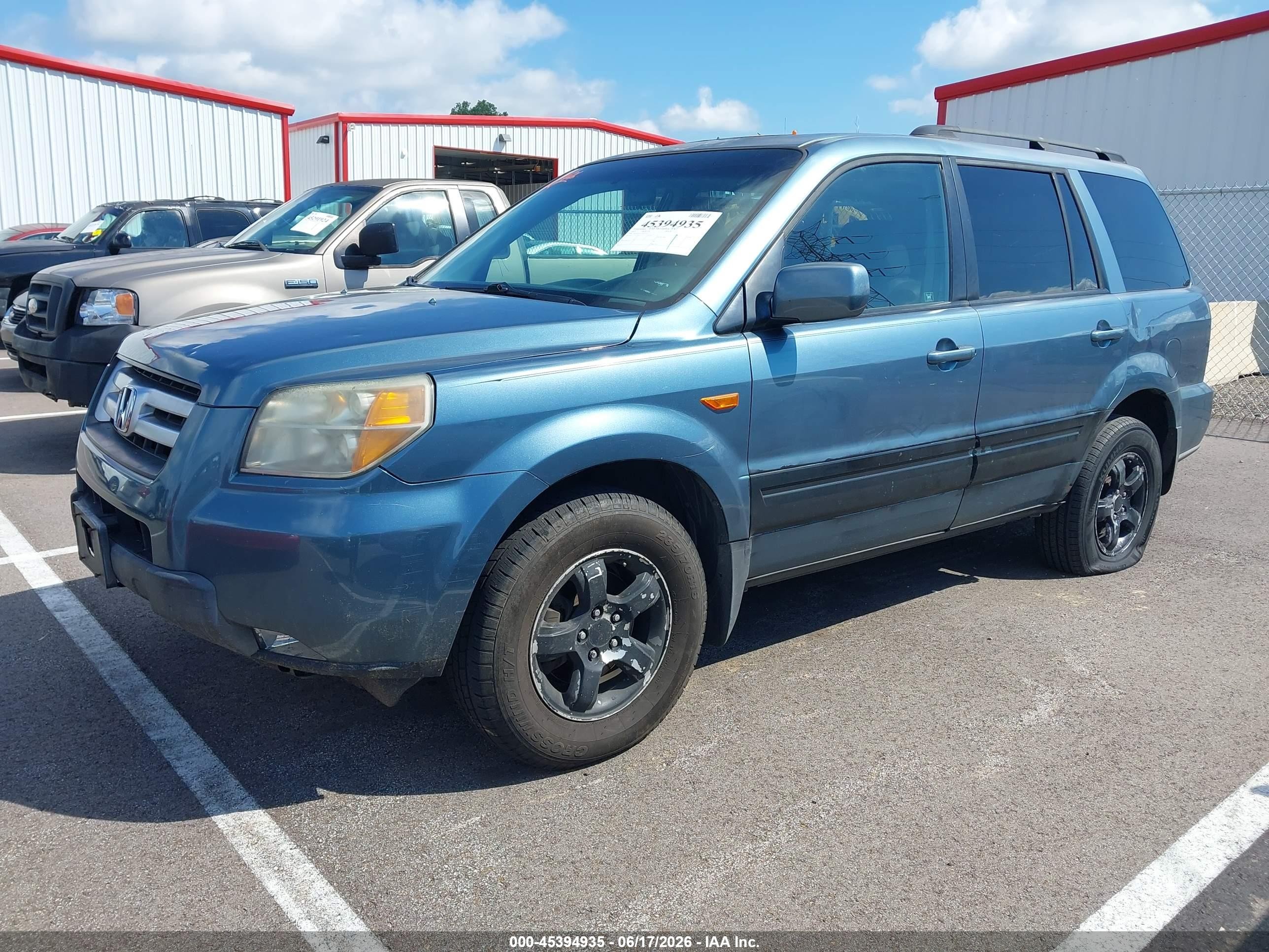 2007 Honda Pilot Ex-l Light Blue vin: 5FNYF28737B017353