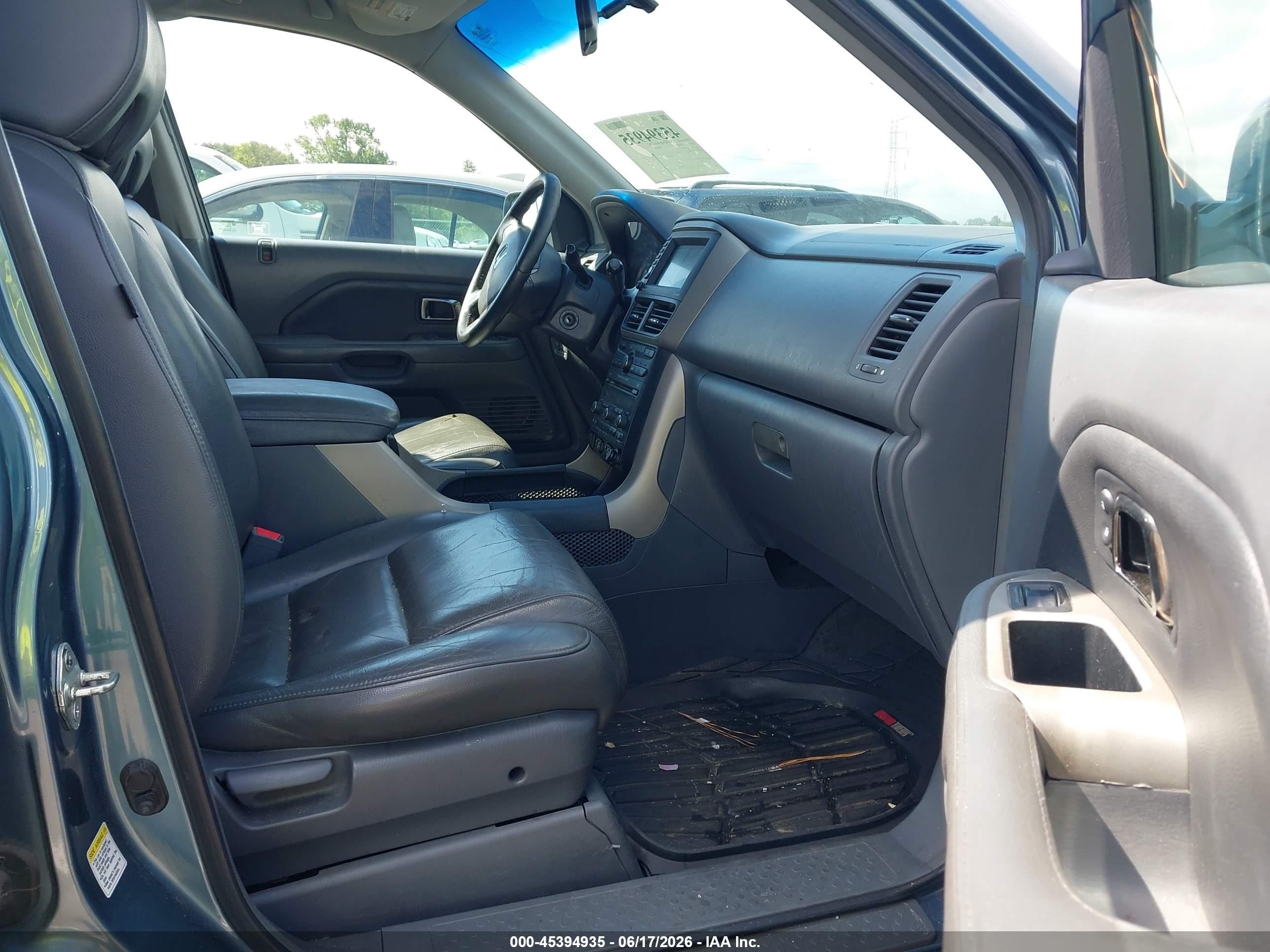 2007 Honda Pilot Ex-l Light Blue vin: 5FNYF28737B017353