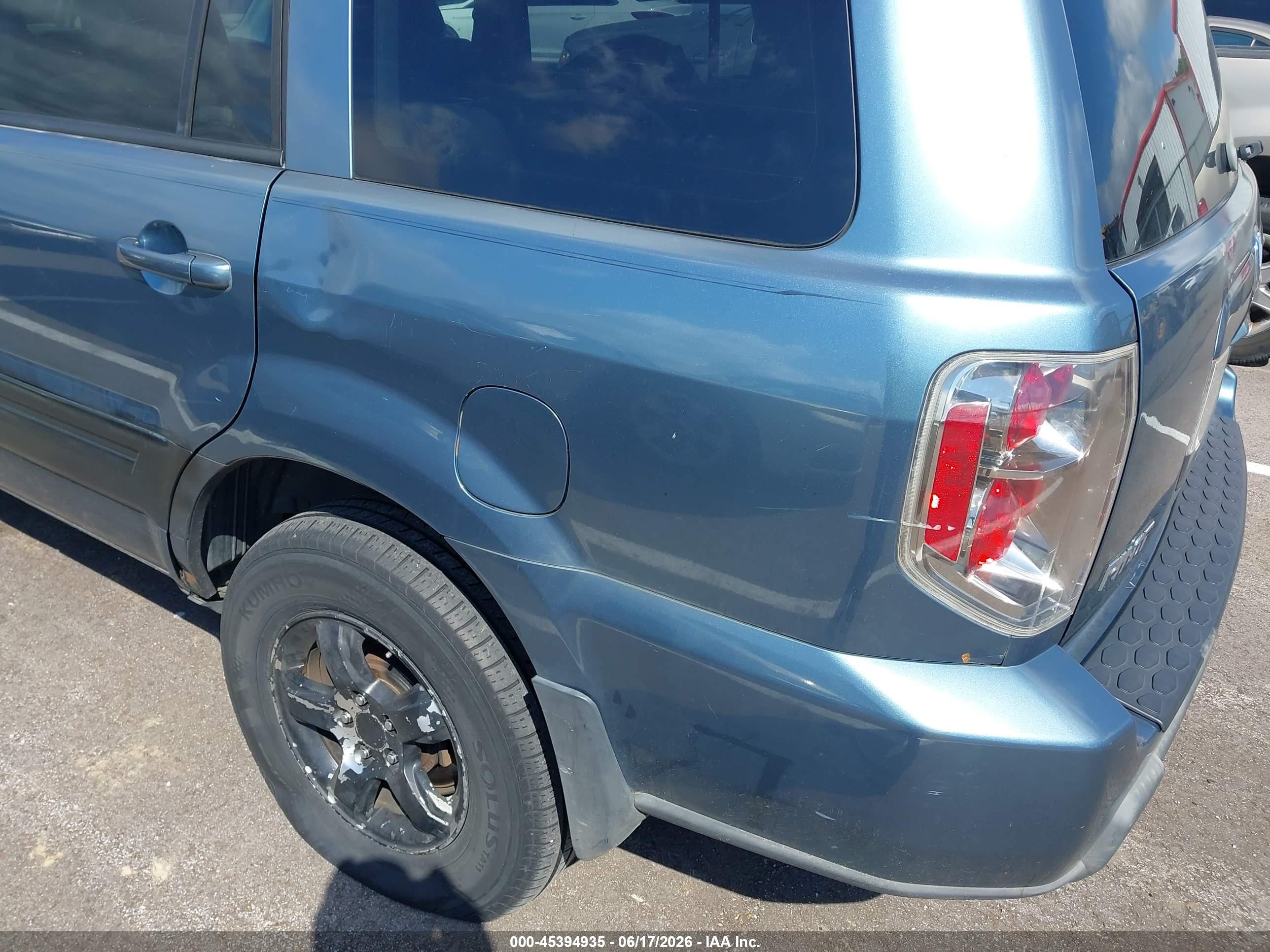 2007 Honda Pilot Ex-l Light Blue vin: 5FNYF28737B017353
