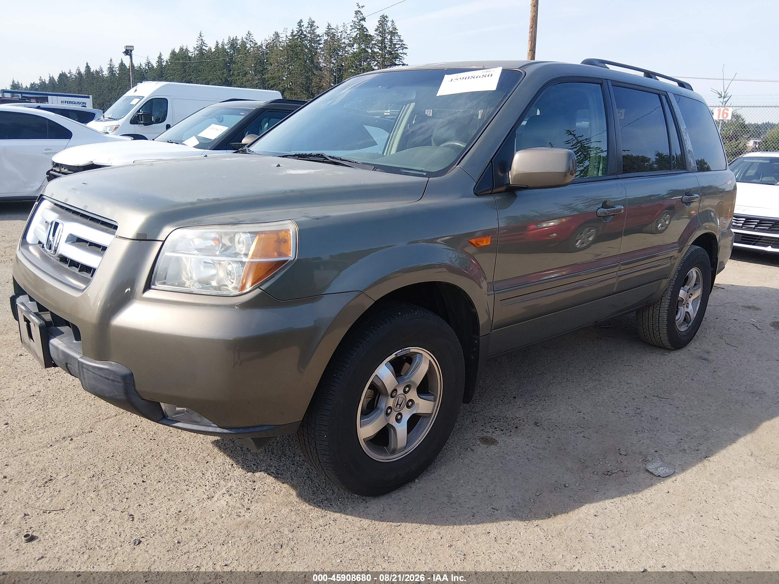 2008 Honda Pilot Ex-l Зеленый vin: 5FNYF28738B008315