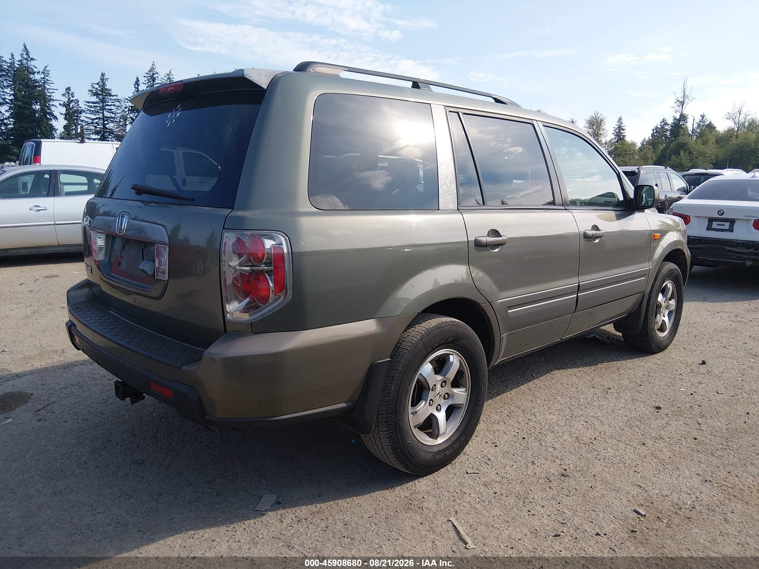 2008 Honda Pilot Ex-l Зеленый vin: 5FNYF28738B008315