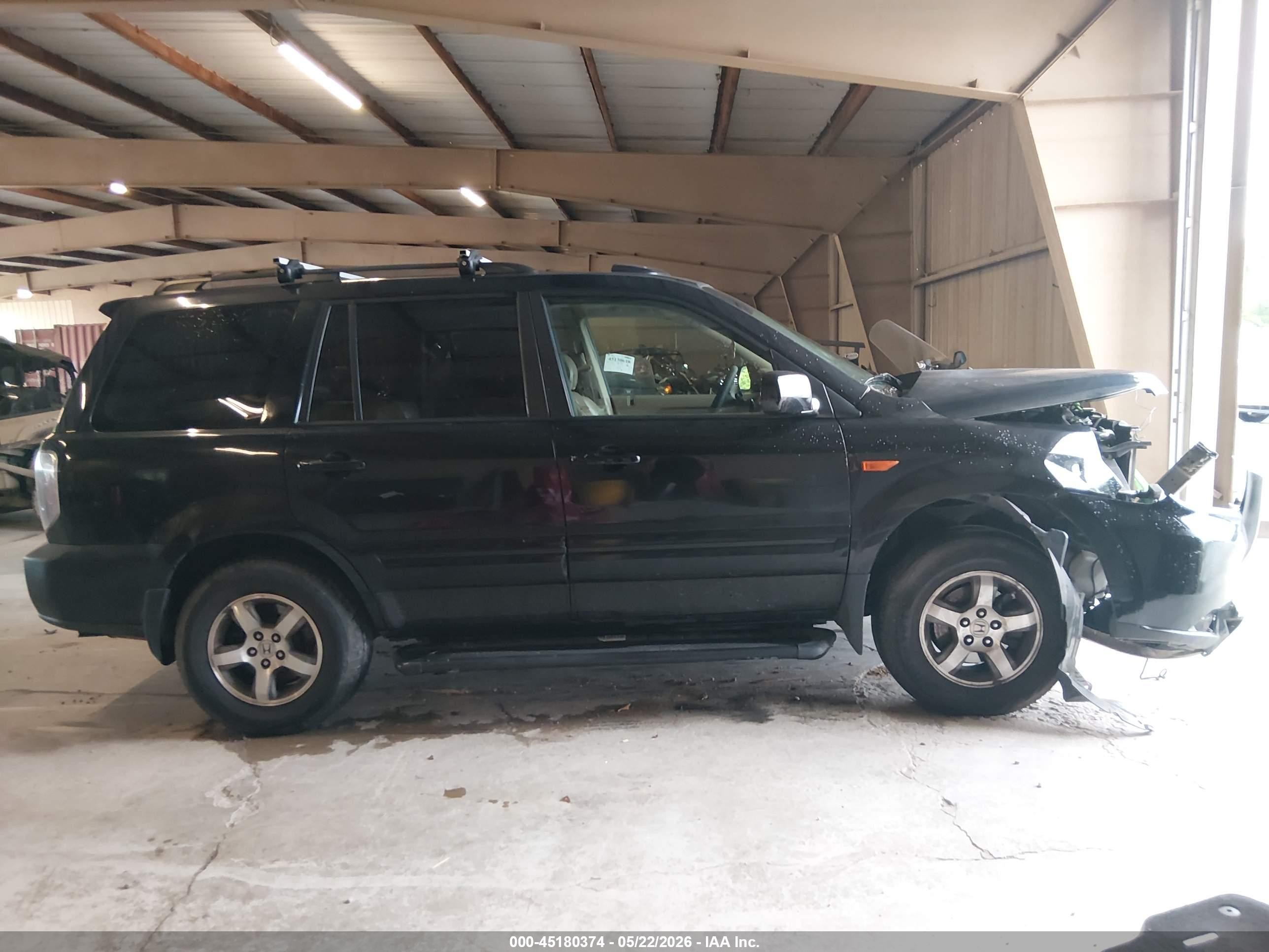 2007 Honda Pilot Ex-l Black vin: 5FNYF28757B007083