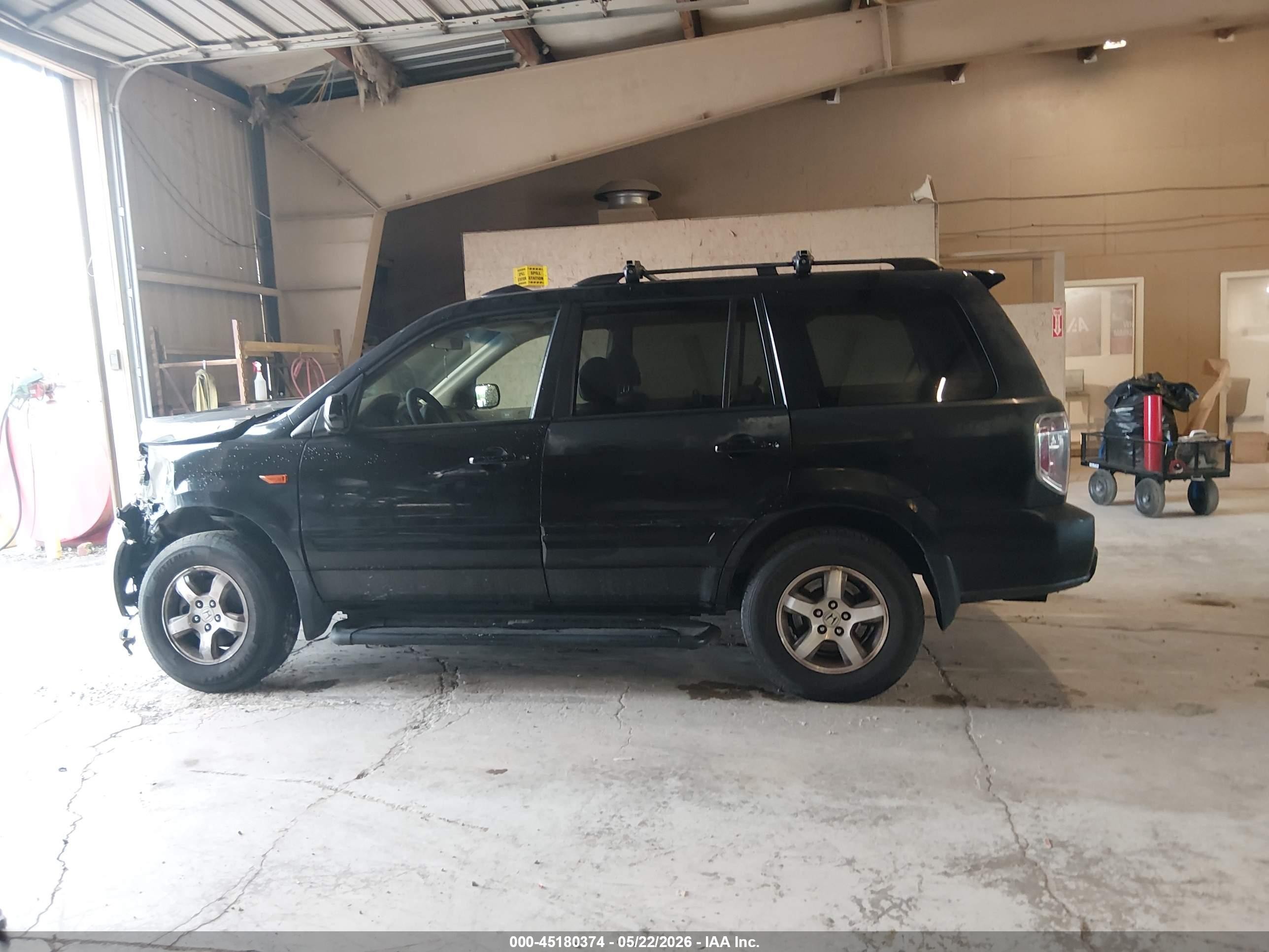 2007 Honda Pilot Ex-l Black vin: 5FNYF28757B007083