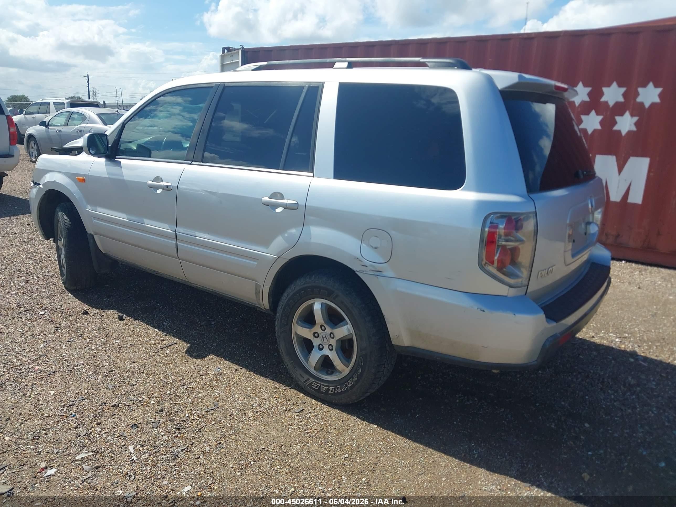 2007 Honda Pilot Ex-l Silver vin: 5FNYF28757B044876