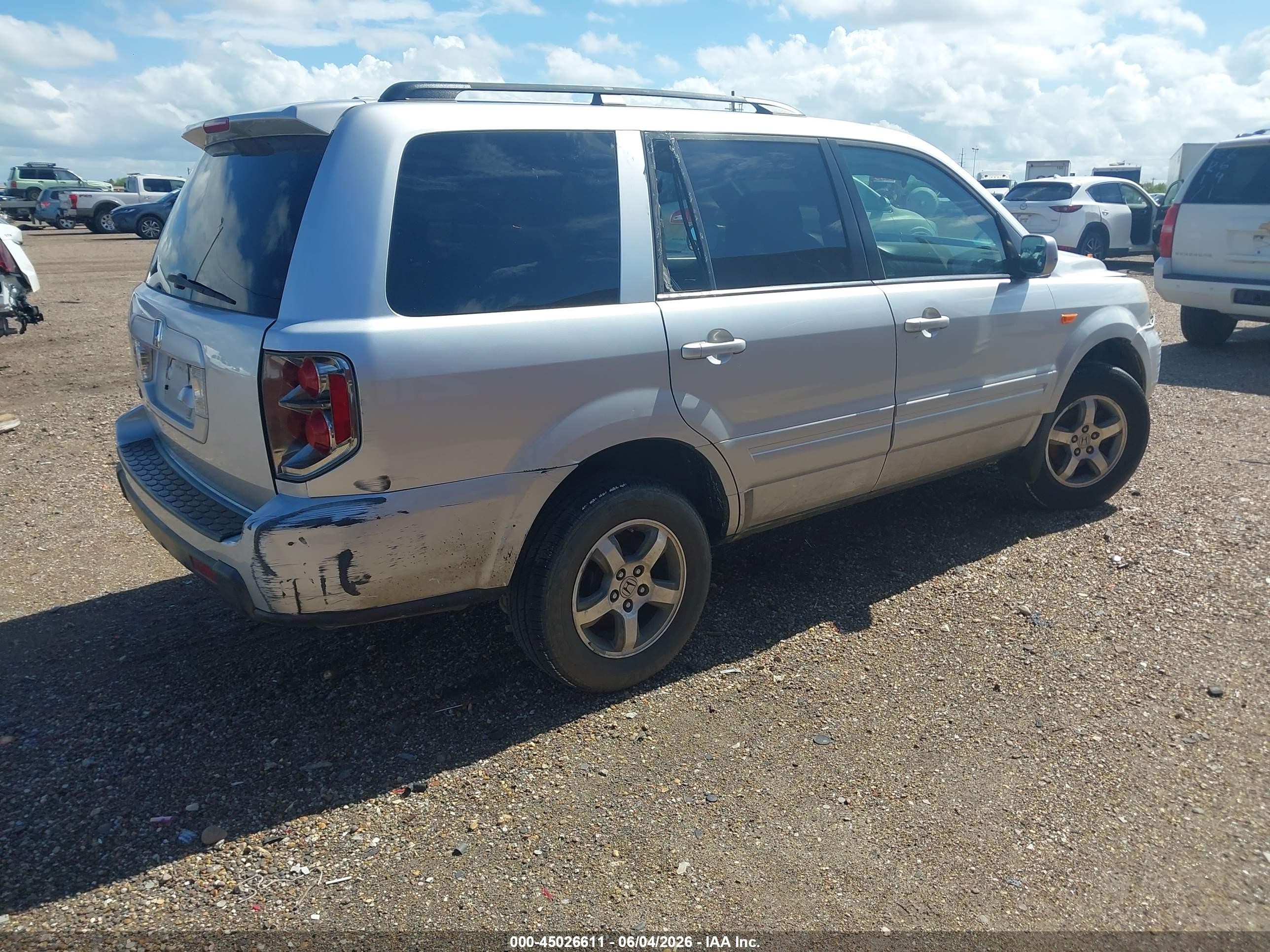 2007 Honda Pilot Ex-l Silver vin: 5FNYF28757B044876