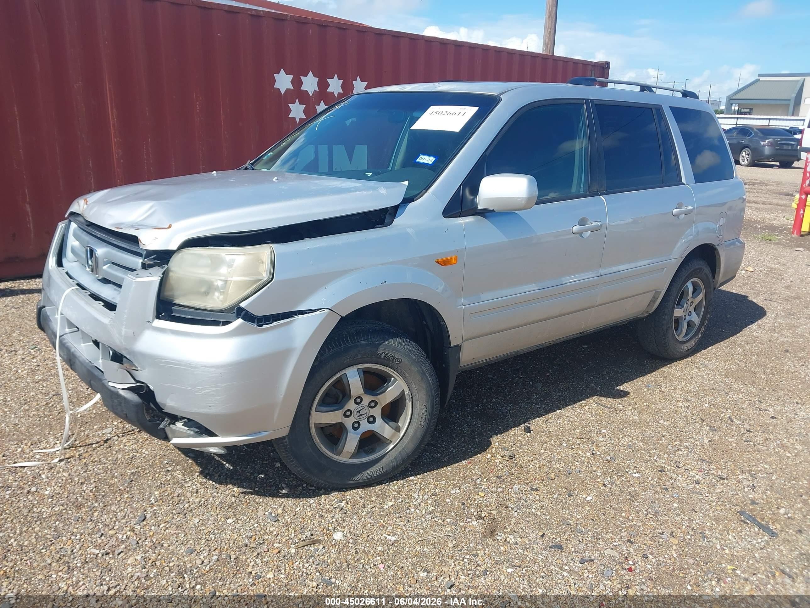 2007 Honda Pilot Ex-l Silver vin: 5FNYF28757B044876