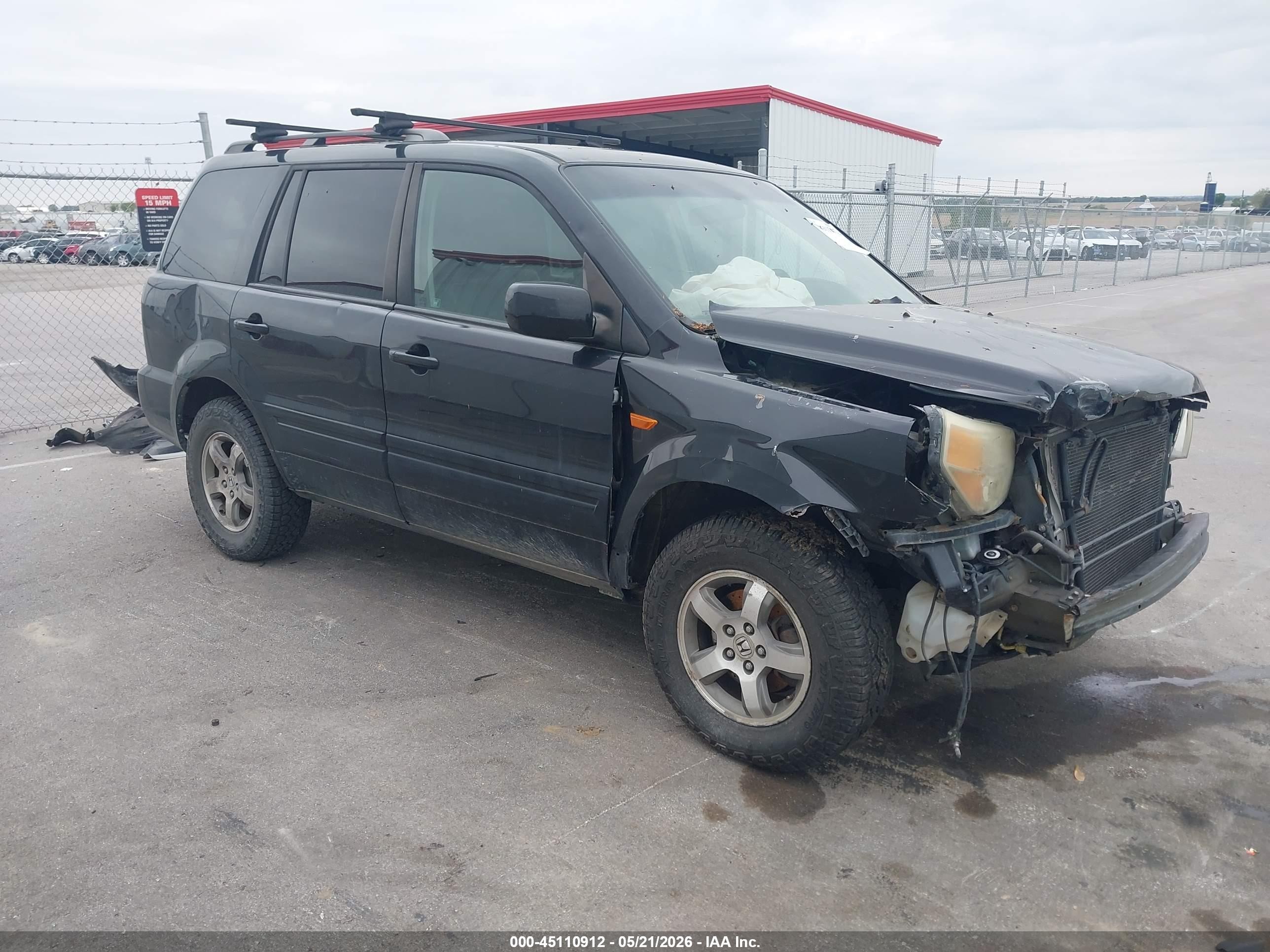2006 Honda Pilot Ex-l Black vin: 5FNYF28776B003308