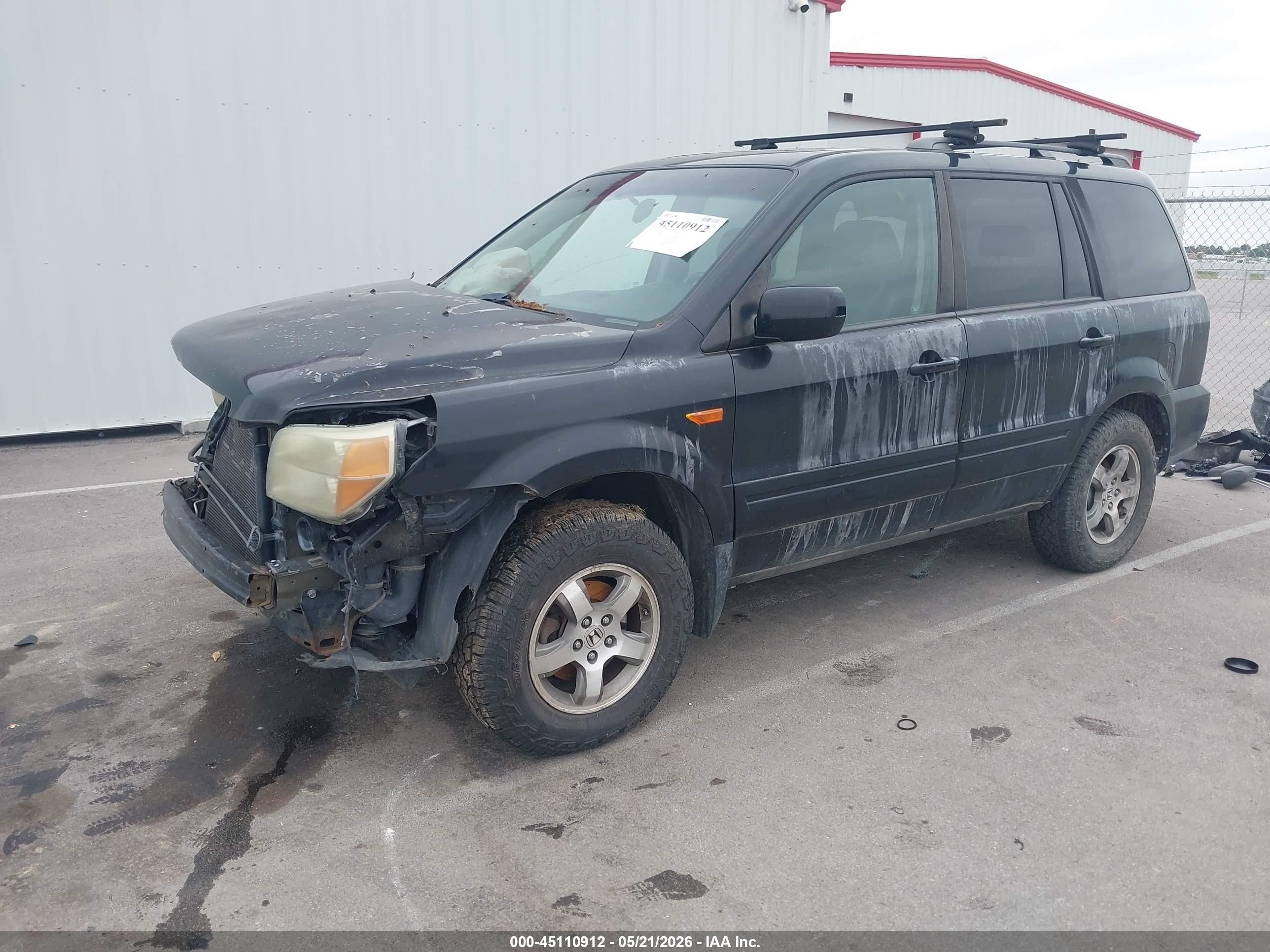 2006 Honda Pilot Ex-l Black vin: 5FNYF28776B003308