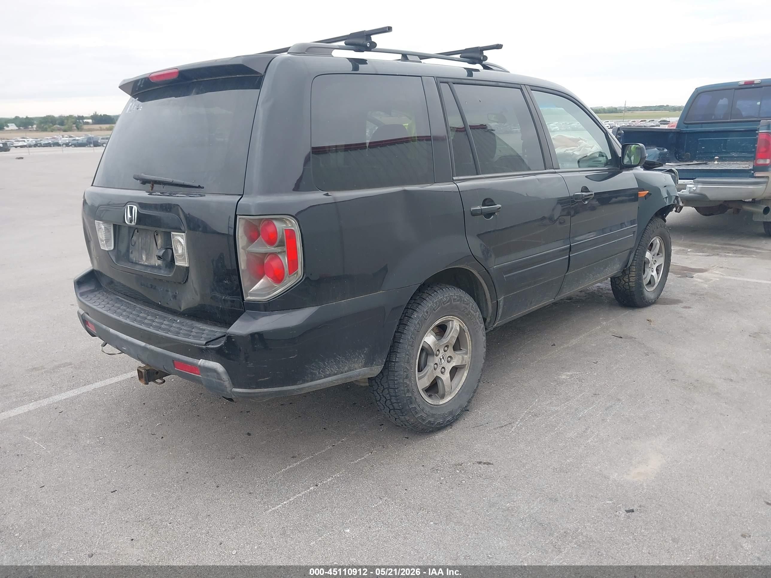 2006 Honda Pilot Ex-l Black vin: 5FNYF28776B003308