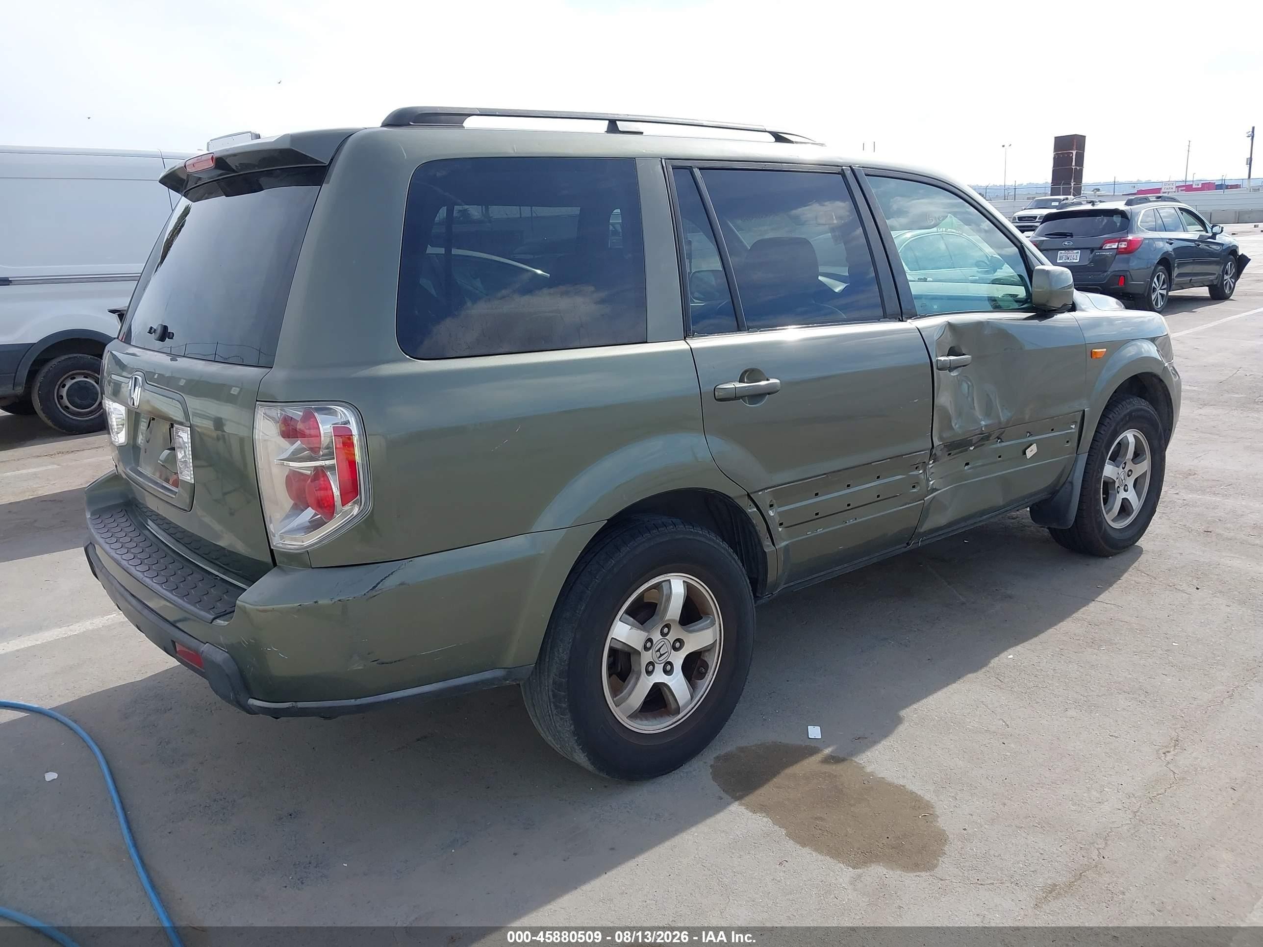 2006 Honda Pilot Ex-l Green vin: 5FNYF28776B026829