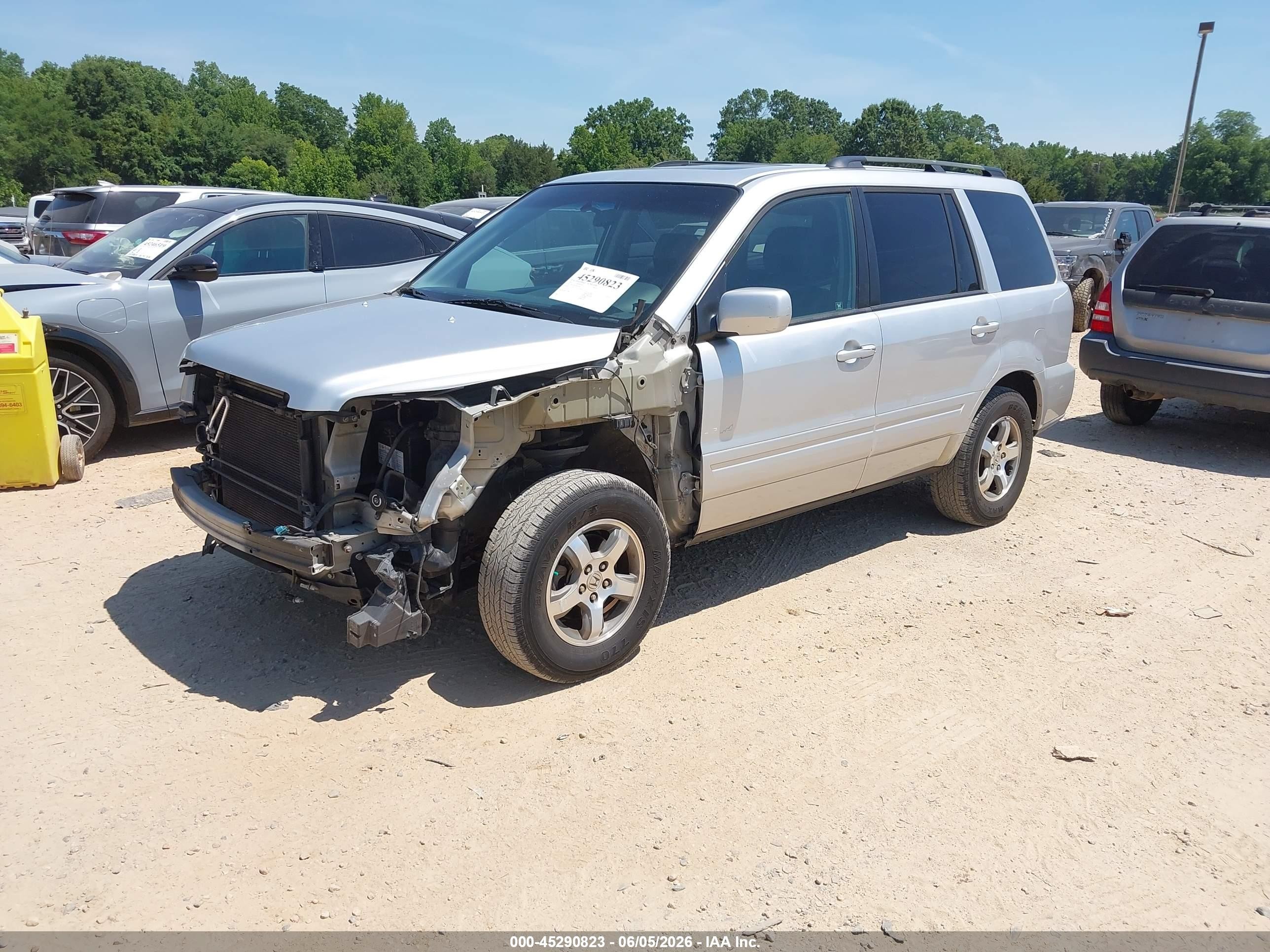 2007 Honda Pilot Ex-l Silver vin: 5FNYF28787B031488