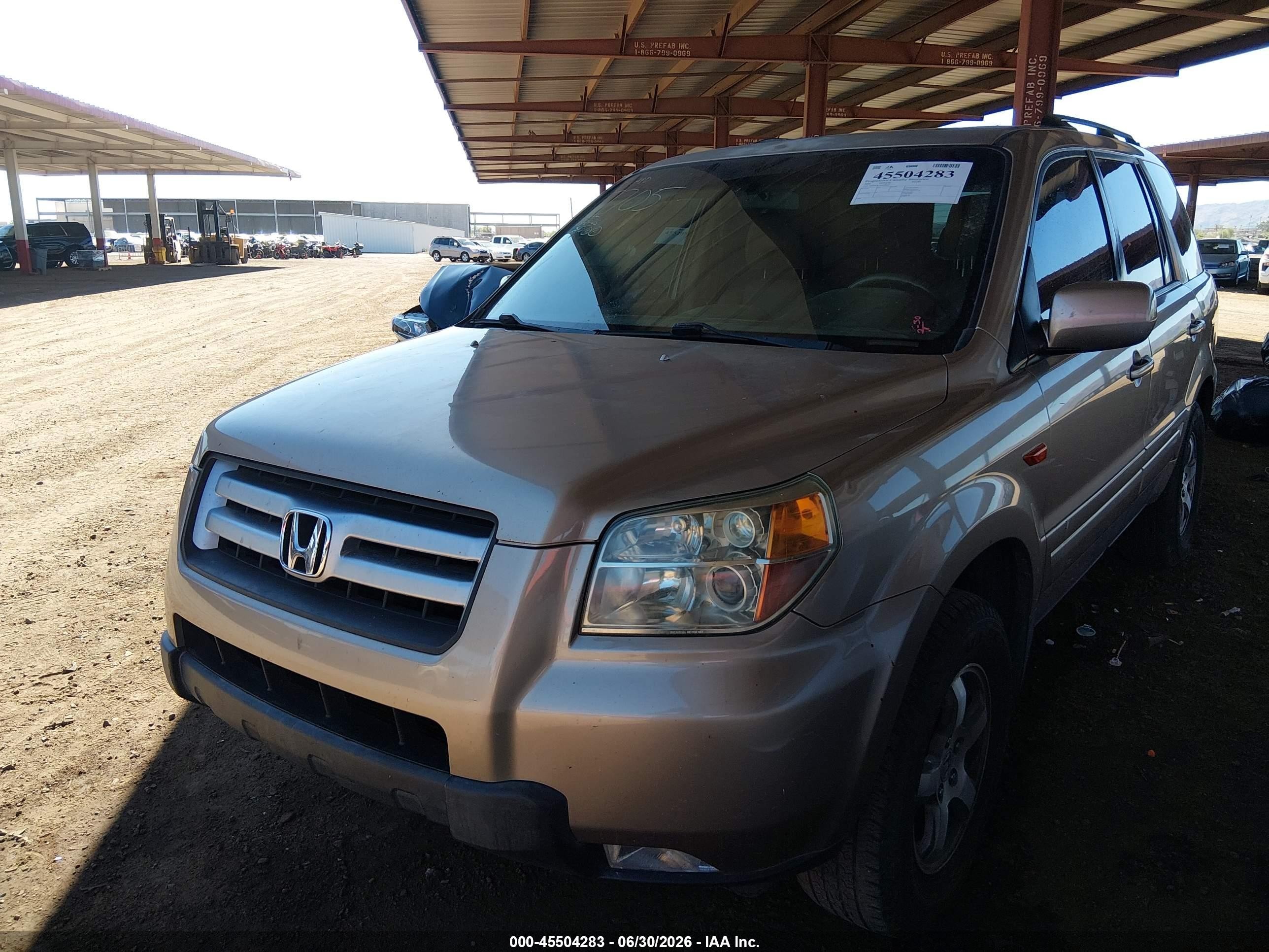 2006 Honda Pilot Ex-l Champagne vin: 5FNYF28796B038657