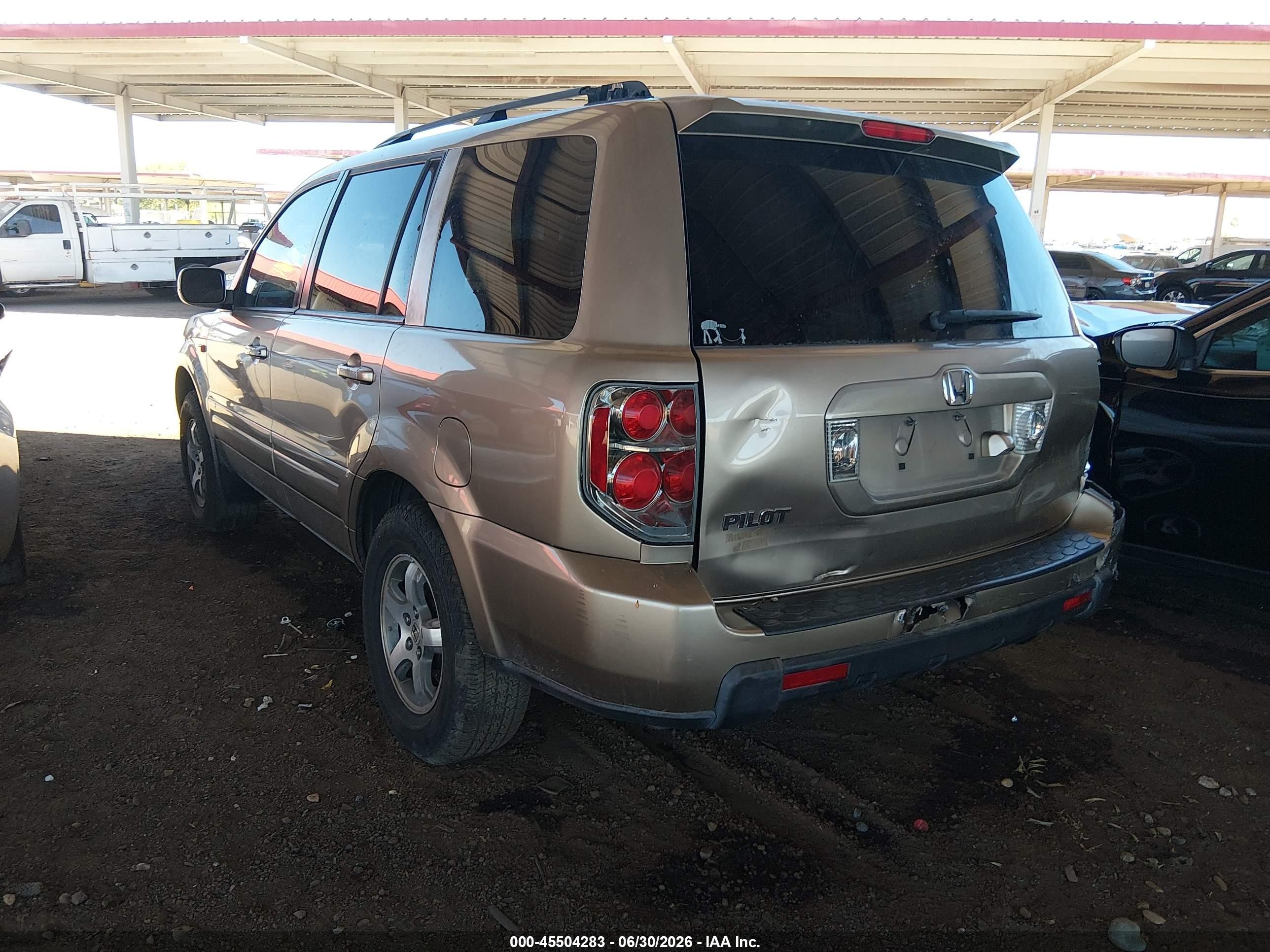 2006 Honda Pilot Ex-l Champagne vin: 5FNYF28796B038657