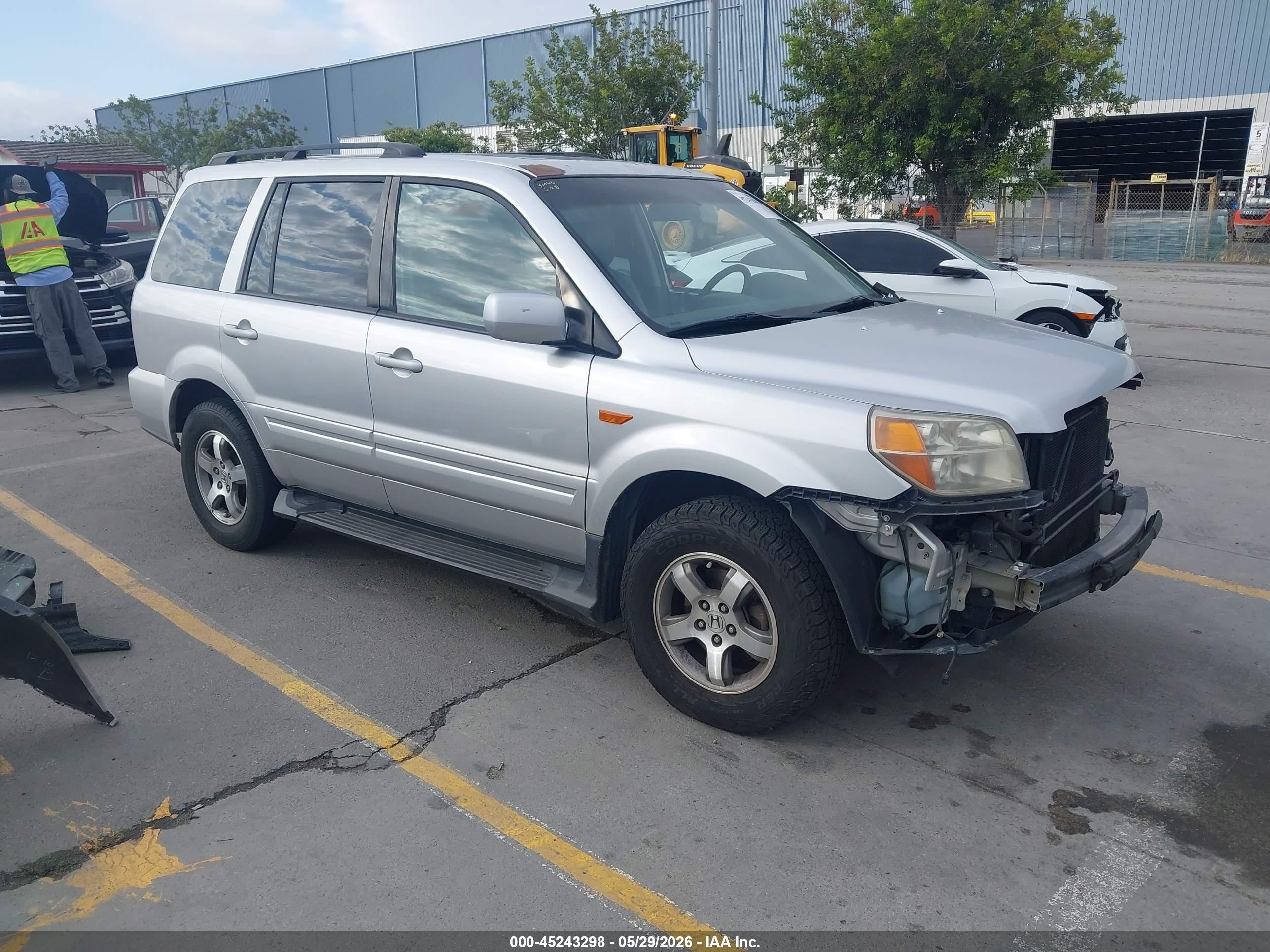 2007 Honda Pilot Ex-l Silver vin: 5FNYF28797B021522