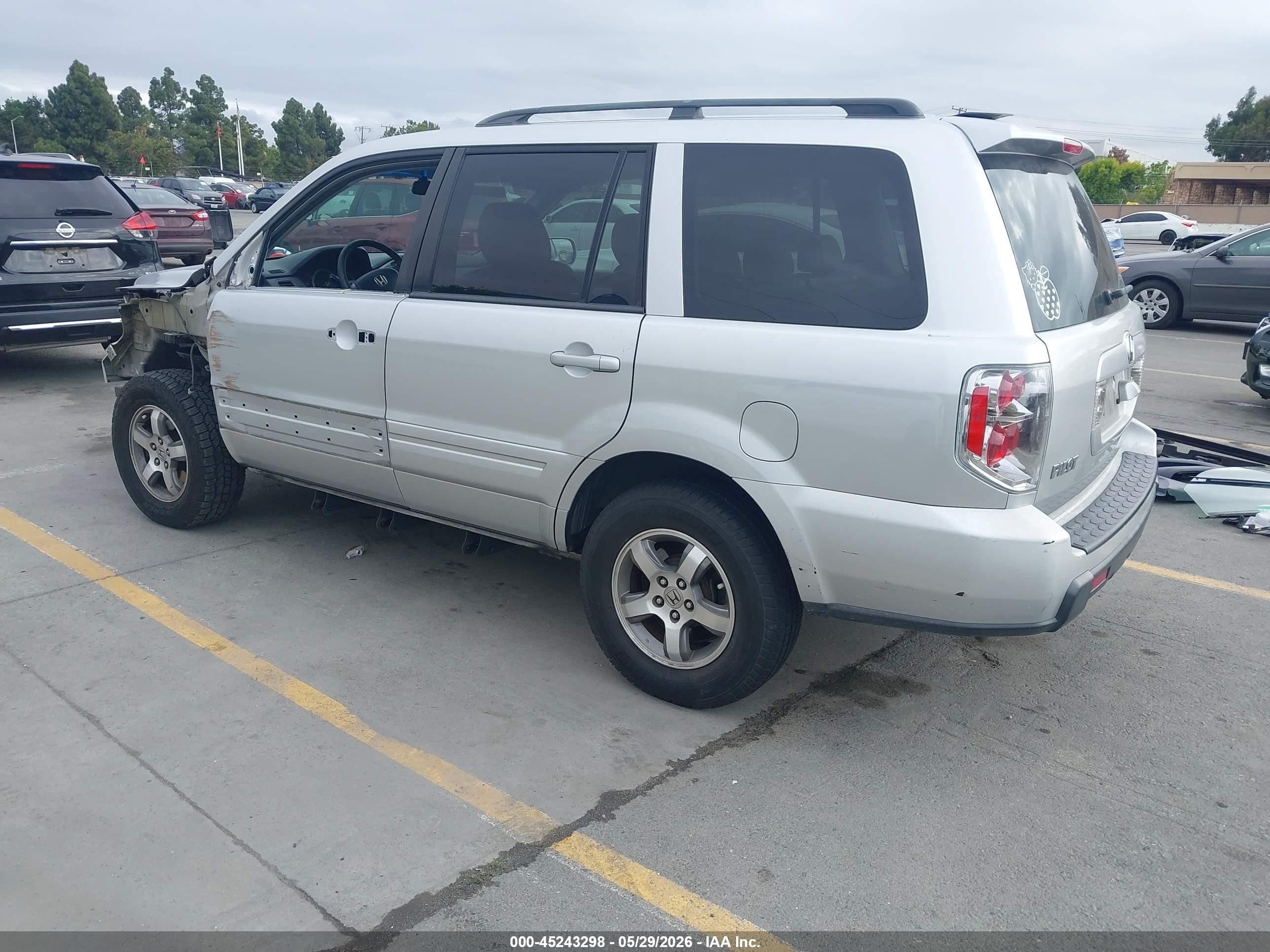 2007 Honda Pilot Ex-l Silver vin: 5FNYF28797B021522
