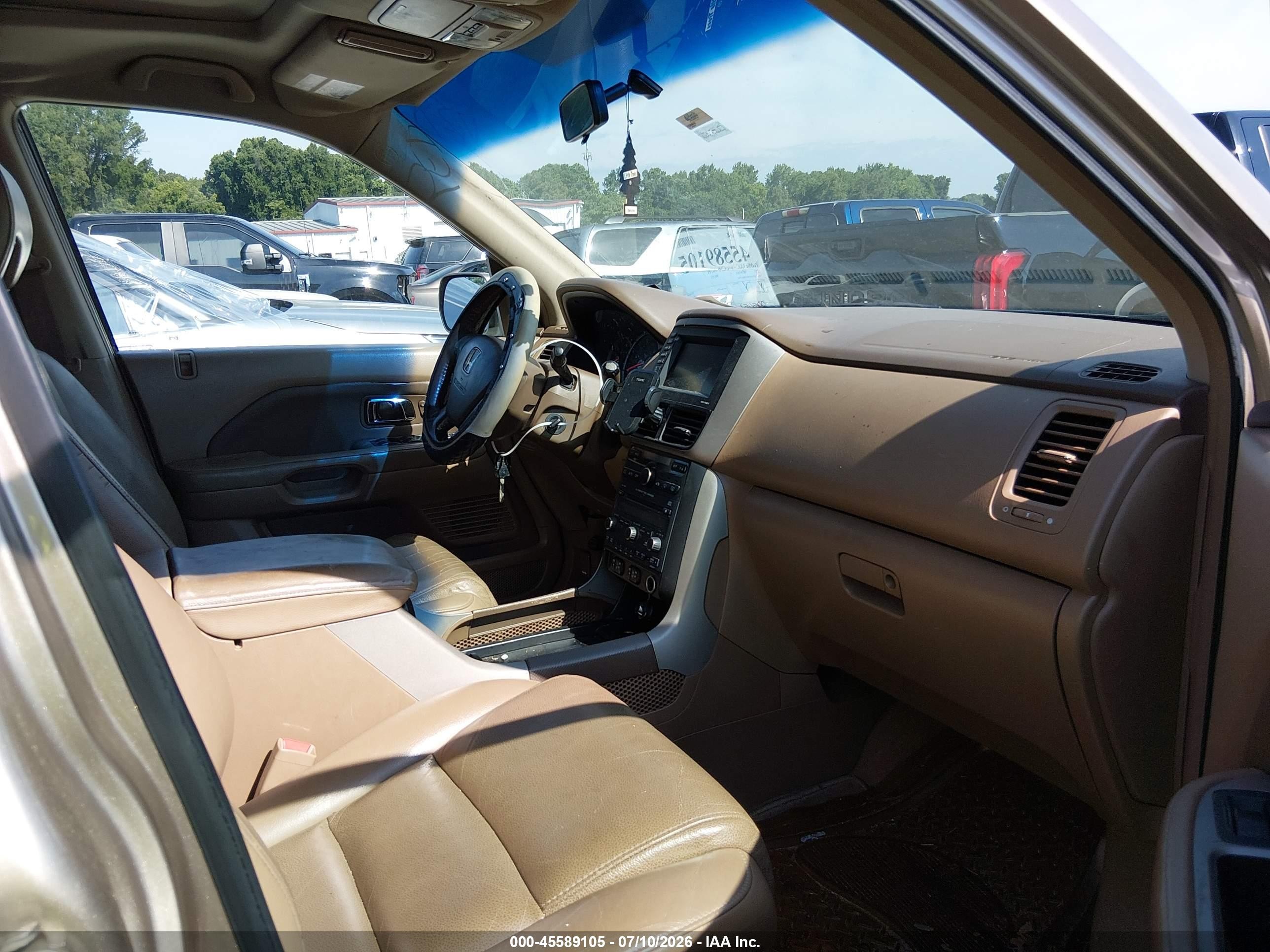 2007 Honda Pilot Ex-l Champagne vin: 5FNYF28797B027742
