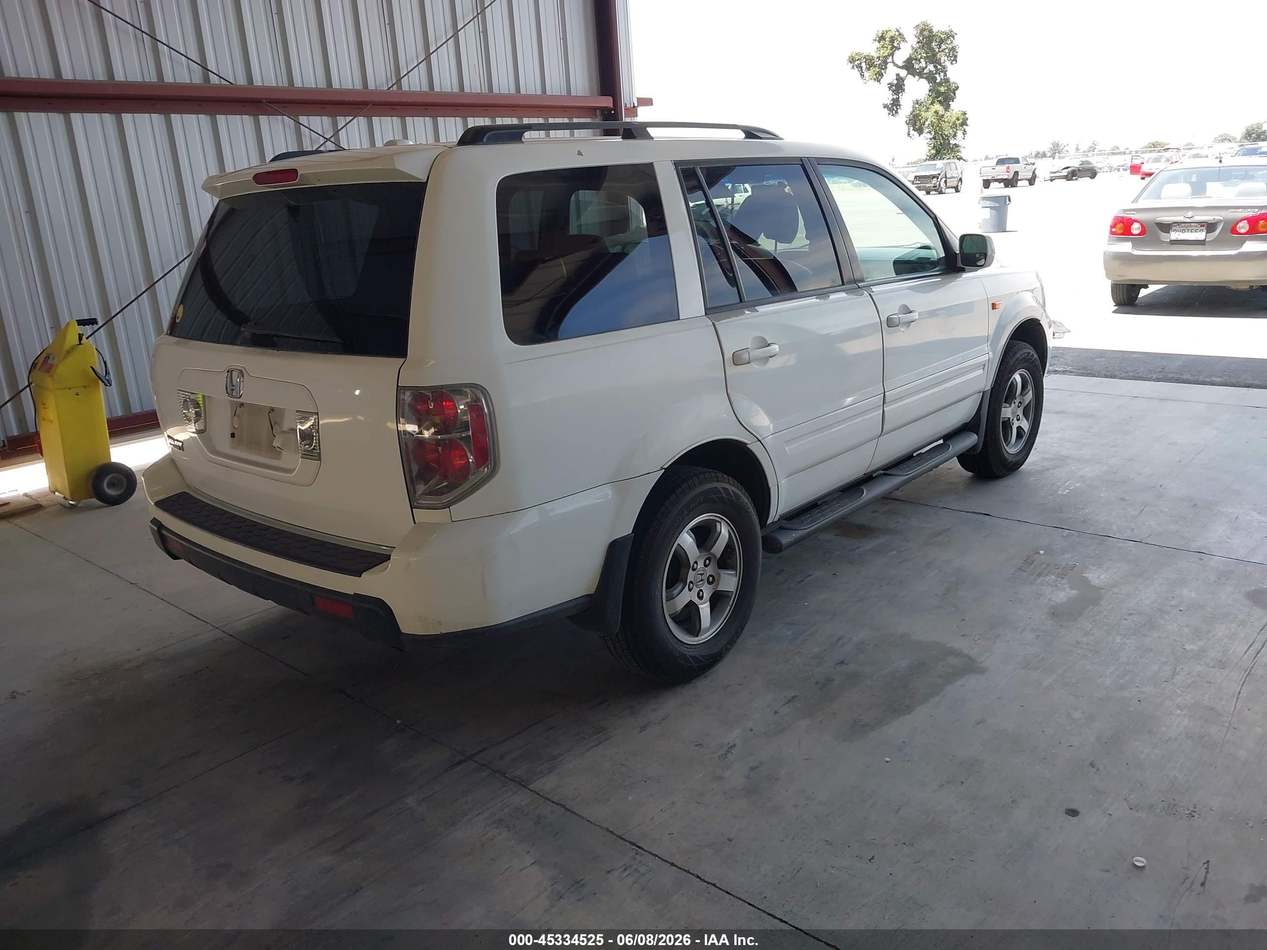 2007 Honda Pilot Ex-l Белый vin: 5FNYF287X7B011212