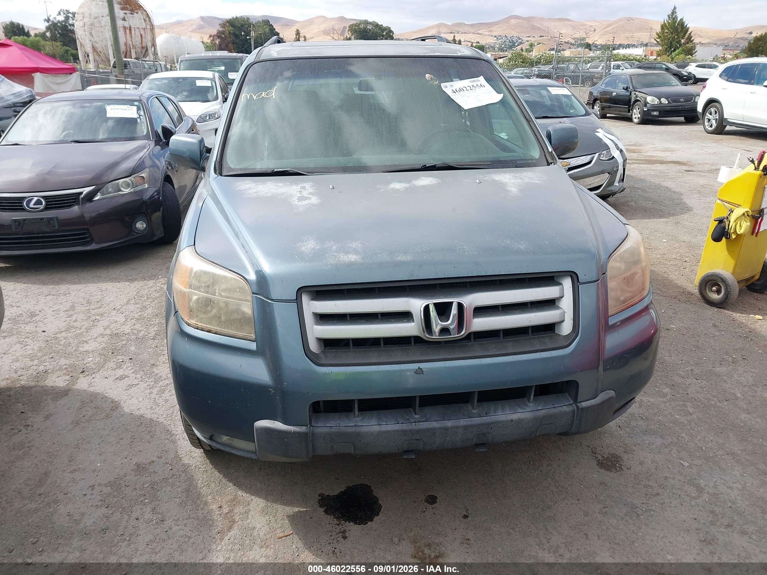 2007 Honda Pilot Ex-l Light Blue vin: 5FNYF287X7B046090