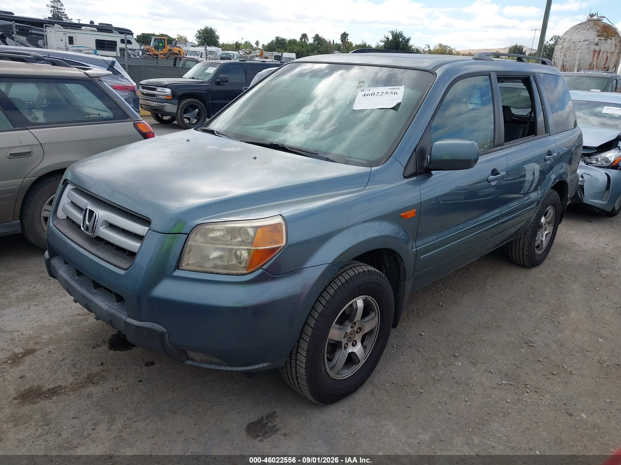 2007 Honda Pilot Ex-l Light Blue vin: 5FNYF287X7B046090