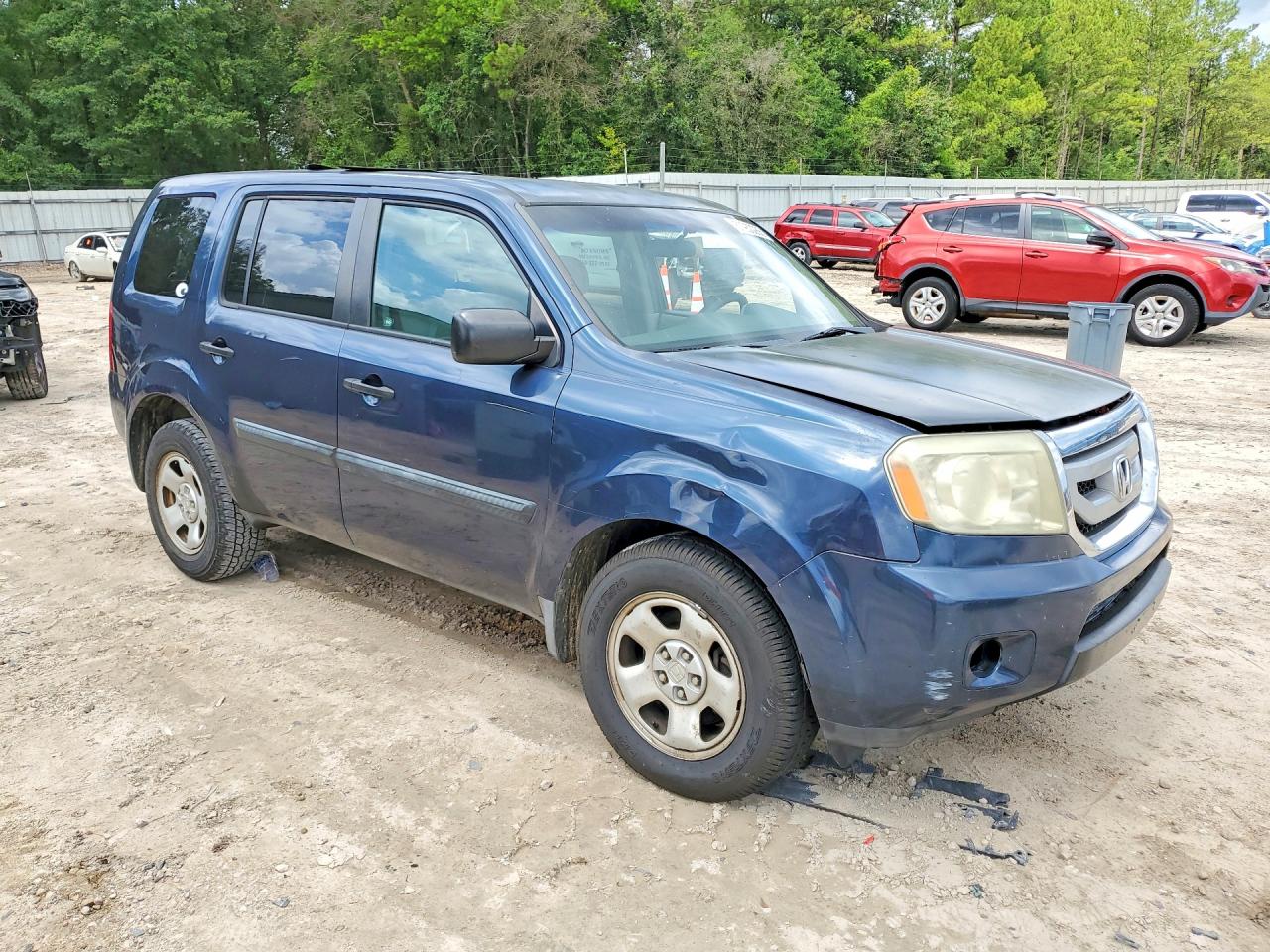 2009 Honda Pilot Lx Blue vin: 5FNYF38229B024713