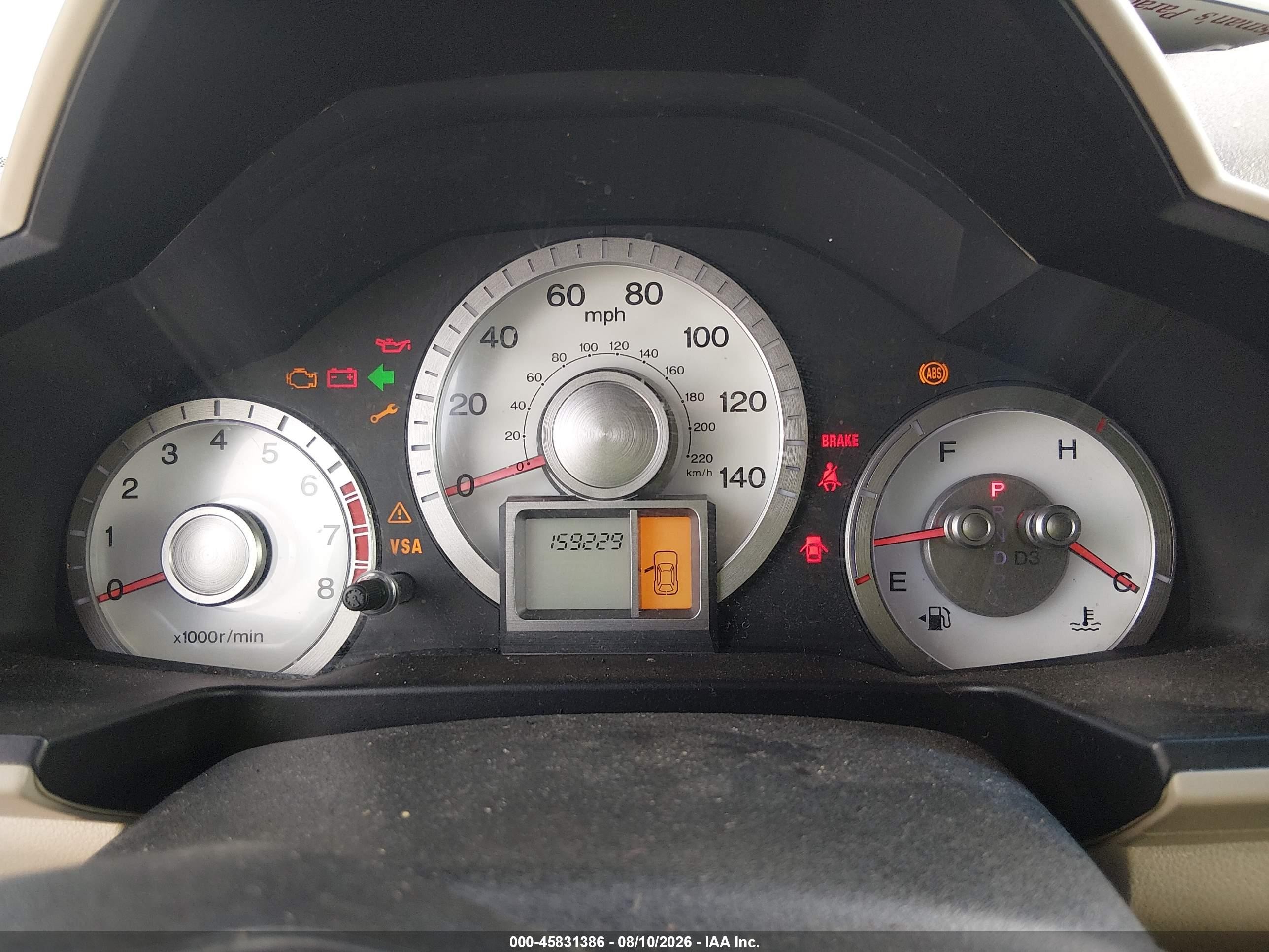 2009 Honda Pilot Lx Tan vin: 5FNYF38249B025927