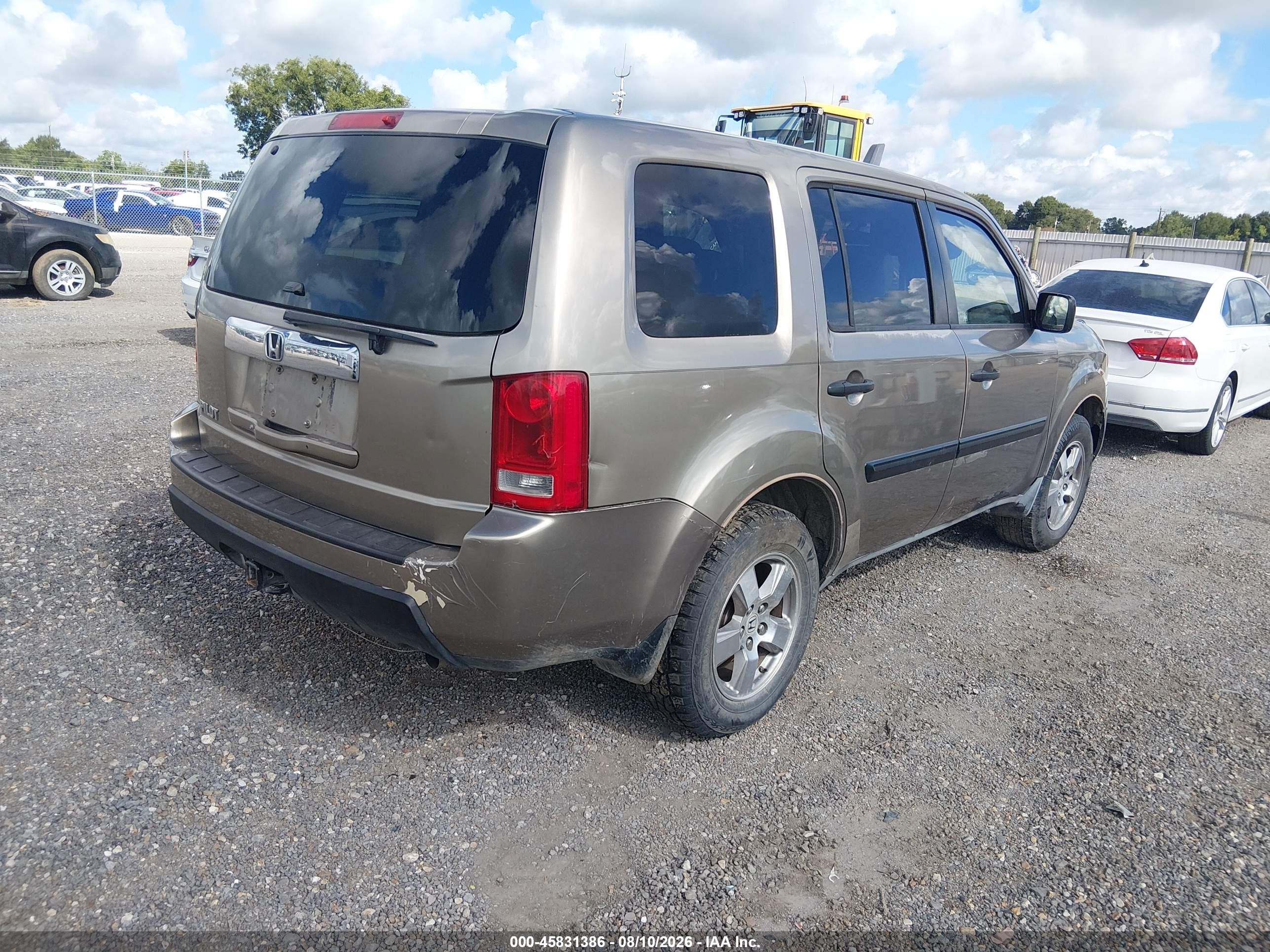 2009 Honda Pilot Lx Tan vin: 5FNYF38249B025927