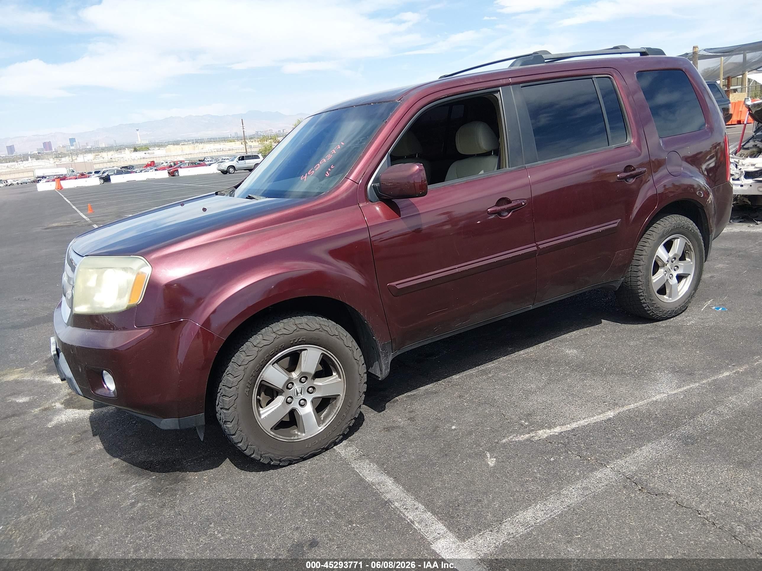 2009 Honda Pilot Ex Burgundy vin: 5FNYF38409B022248