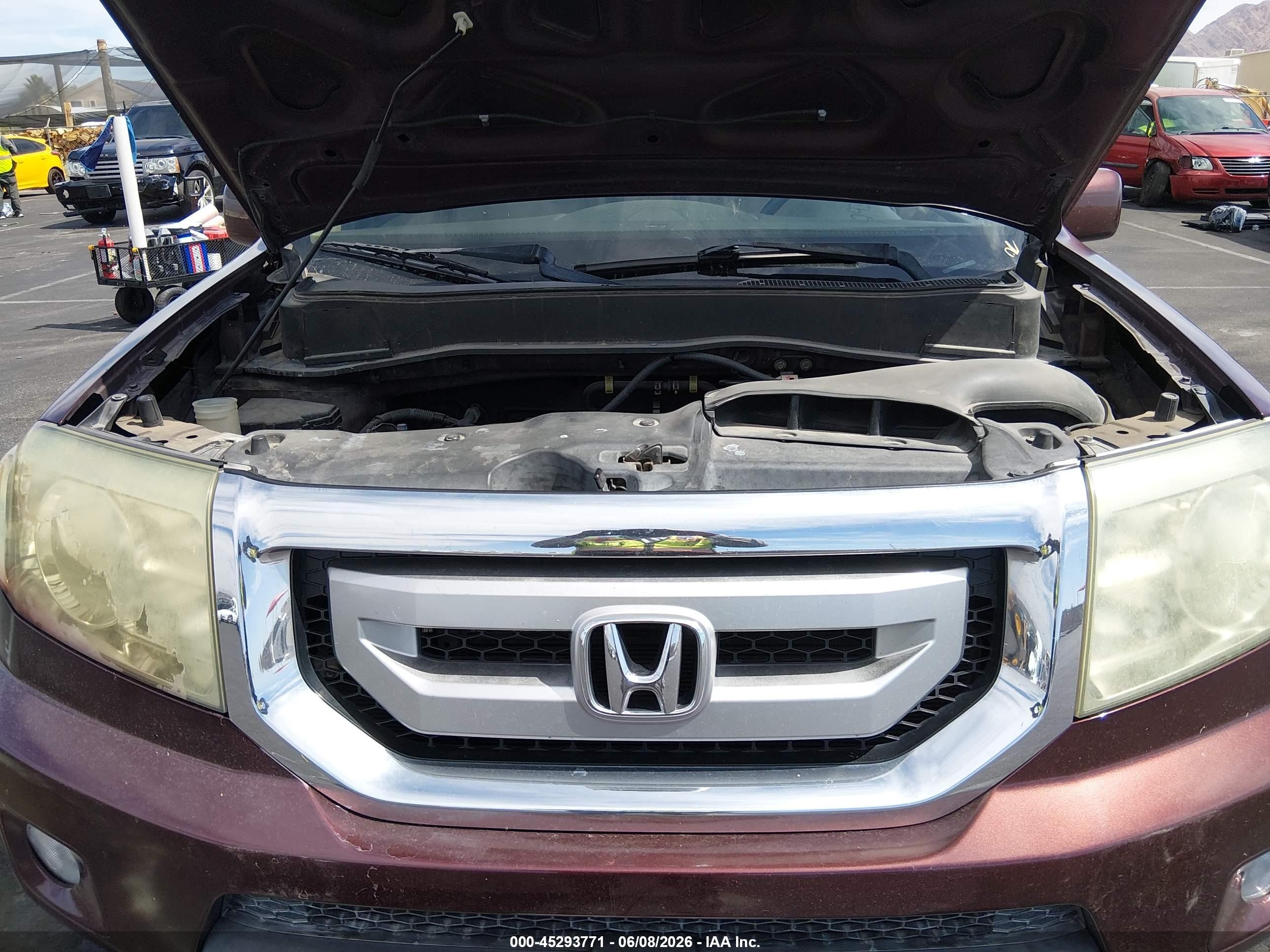2009 Honda Pilot Ex Burgundy vin: 5FNYF38409B022248