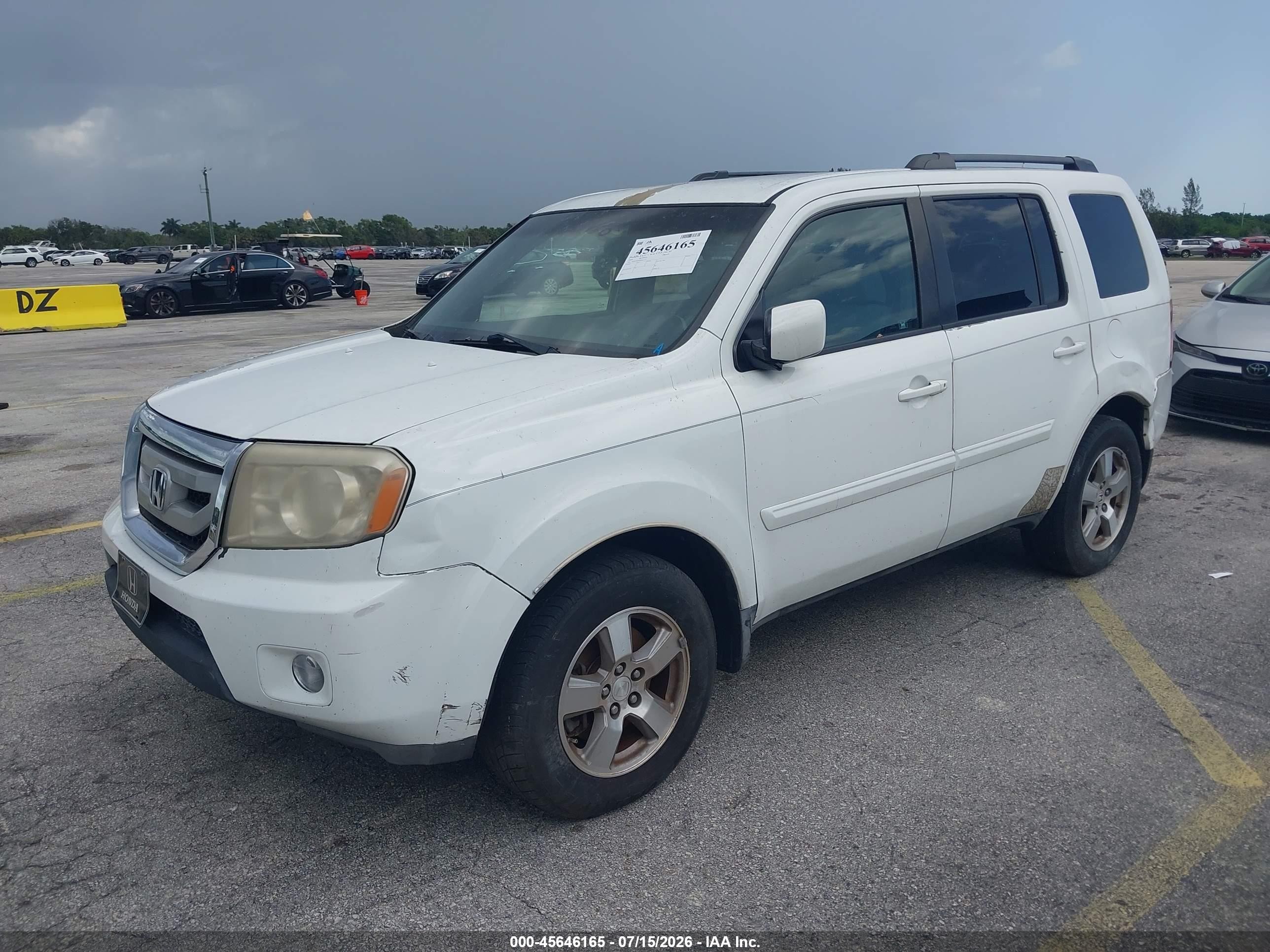 2009 Honda Pilot Ex Белый vin: 5FNYF38489B001227
