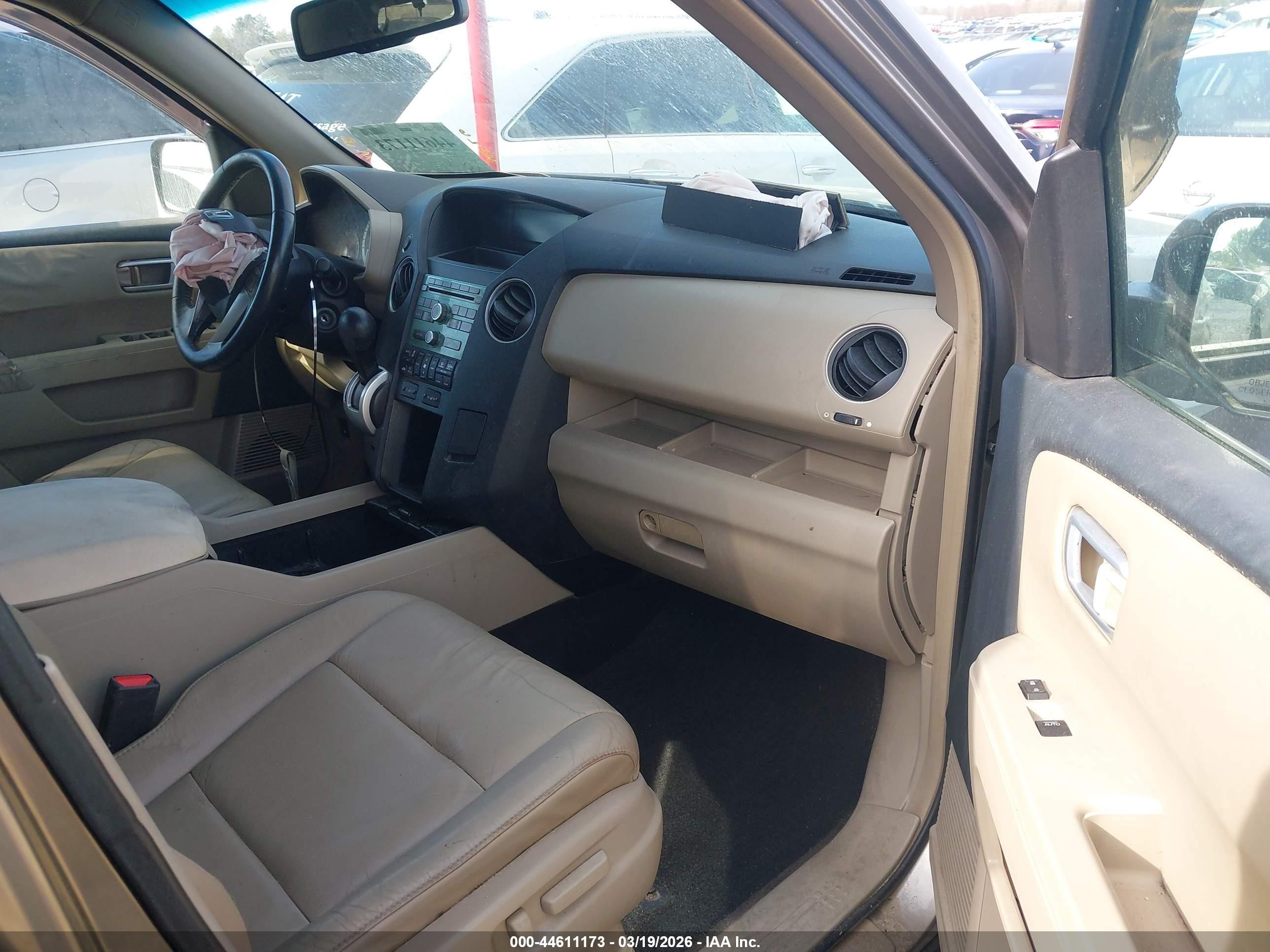 2009 Honda Pilot Ex-l Бежевый vin: 5FNYF38519B021554
