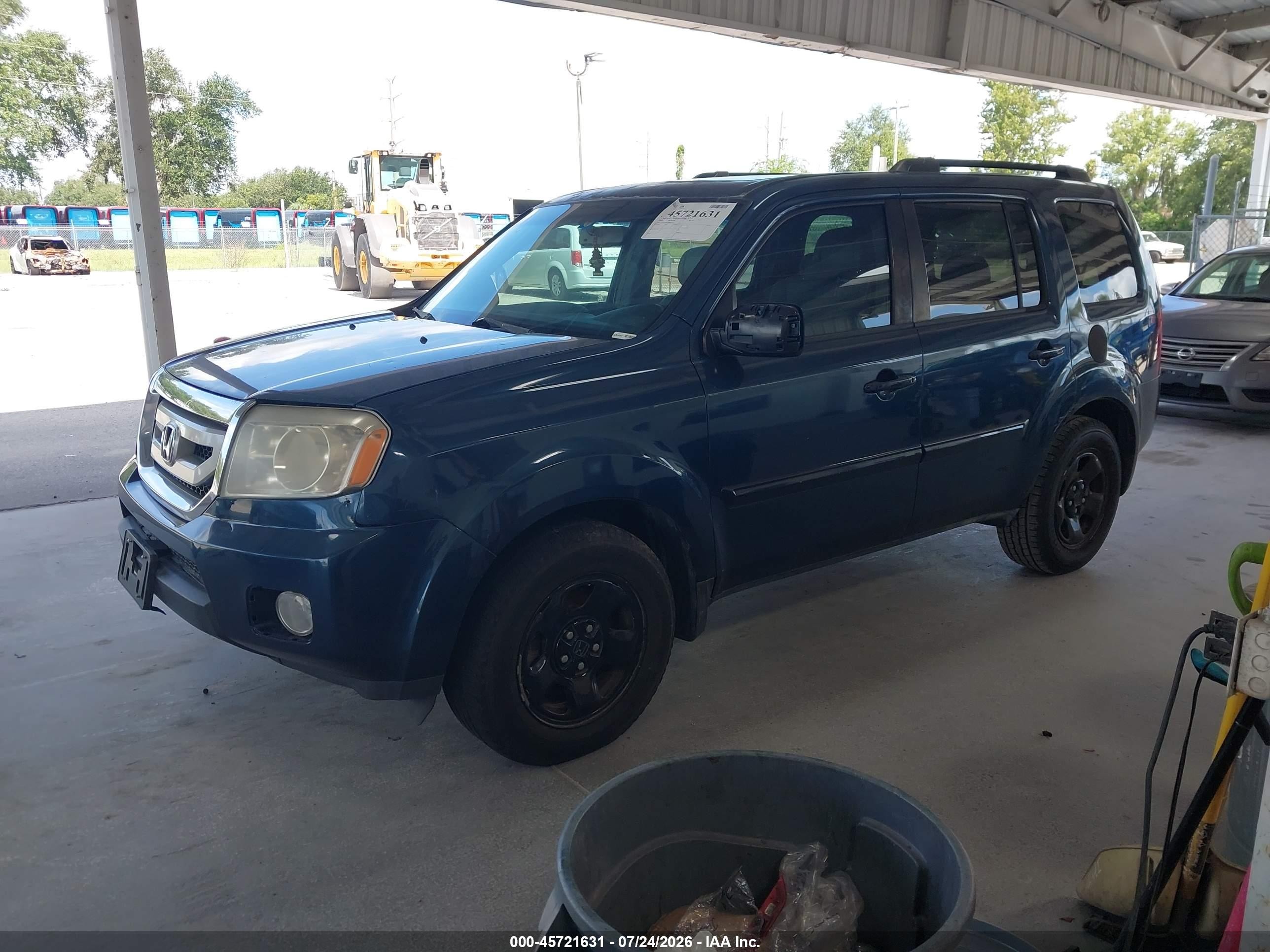 2009 Honda Pilot Ex-l Dark Blue vin: 5FNYF38519B022025