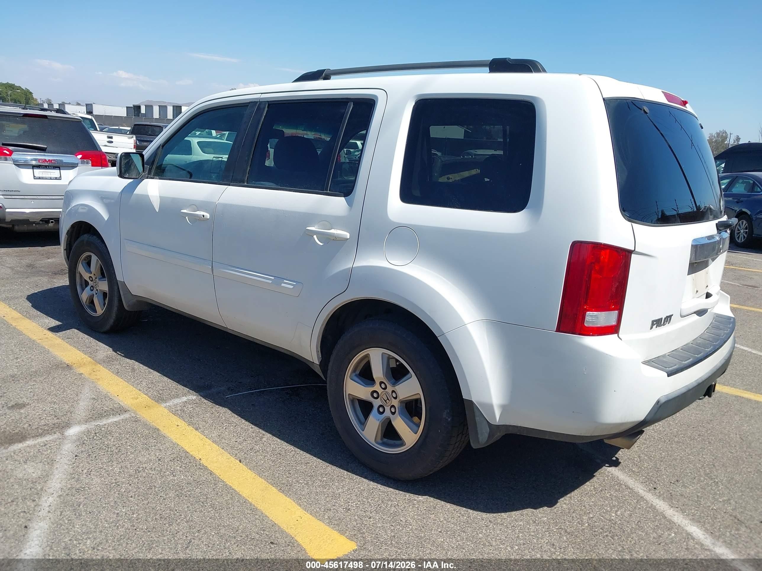 2009 Honda Pilot Ex-l White vin: 5FNYF38529B018260