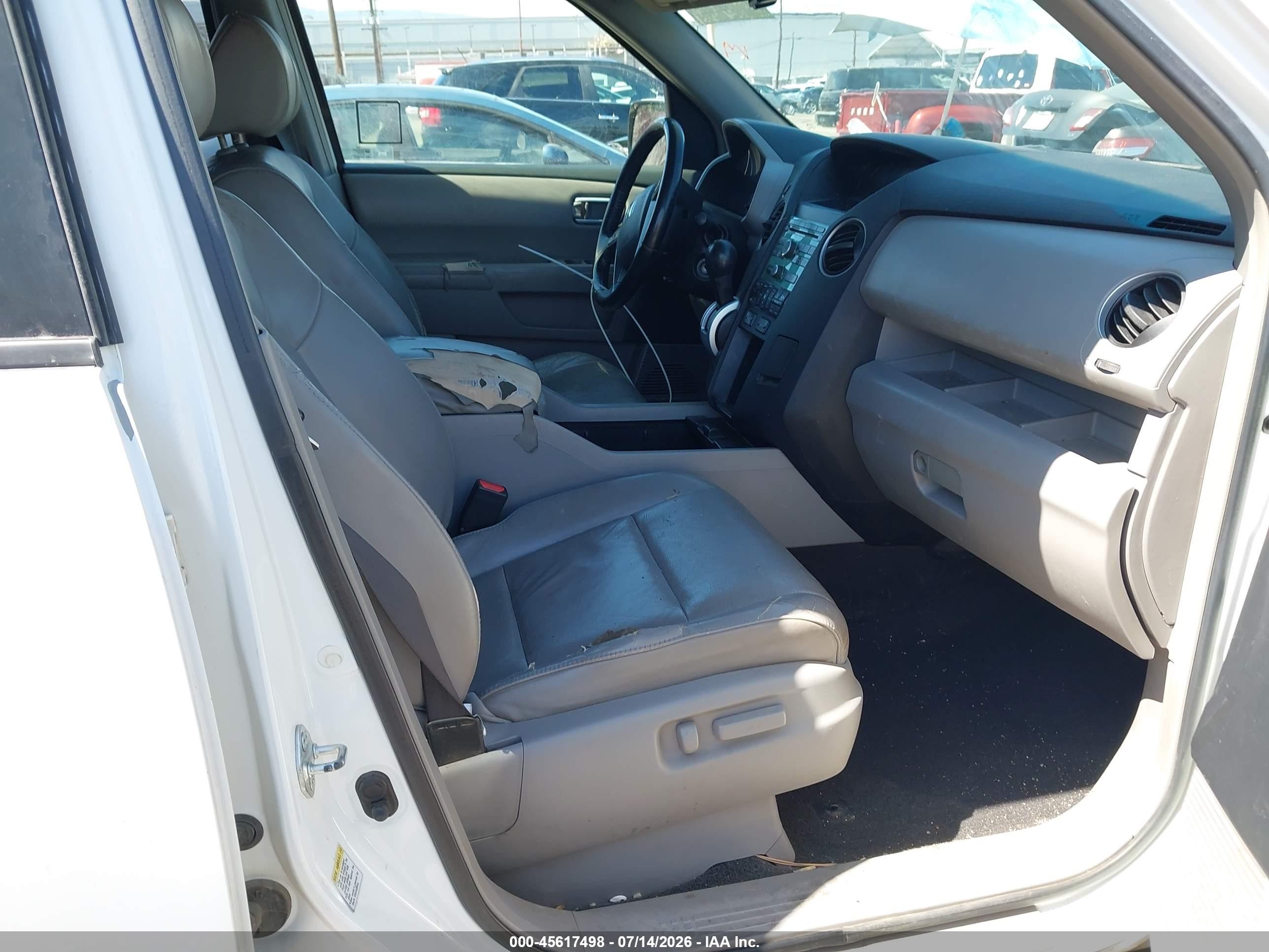 2009 Honda Pilot Ex-l White vin: 5FNYF38529B018260