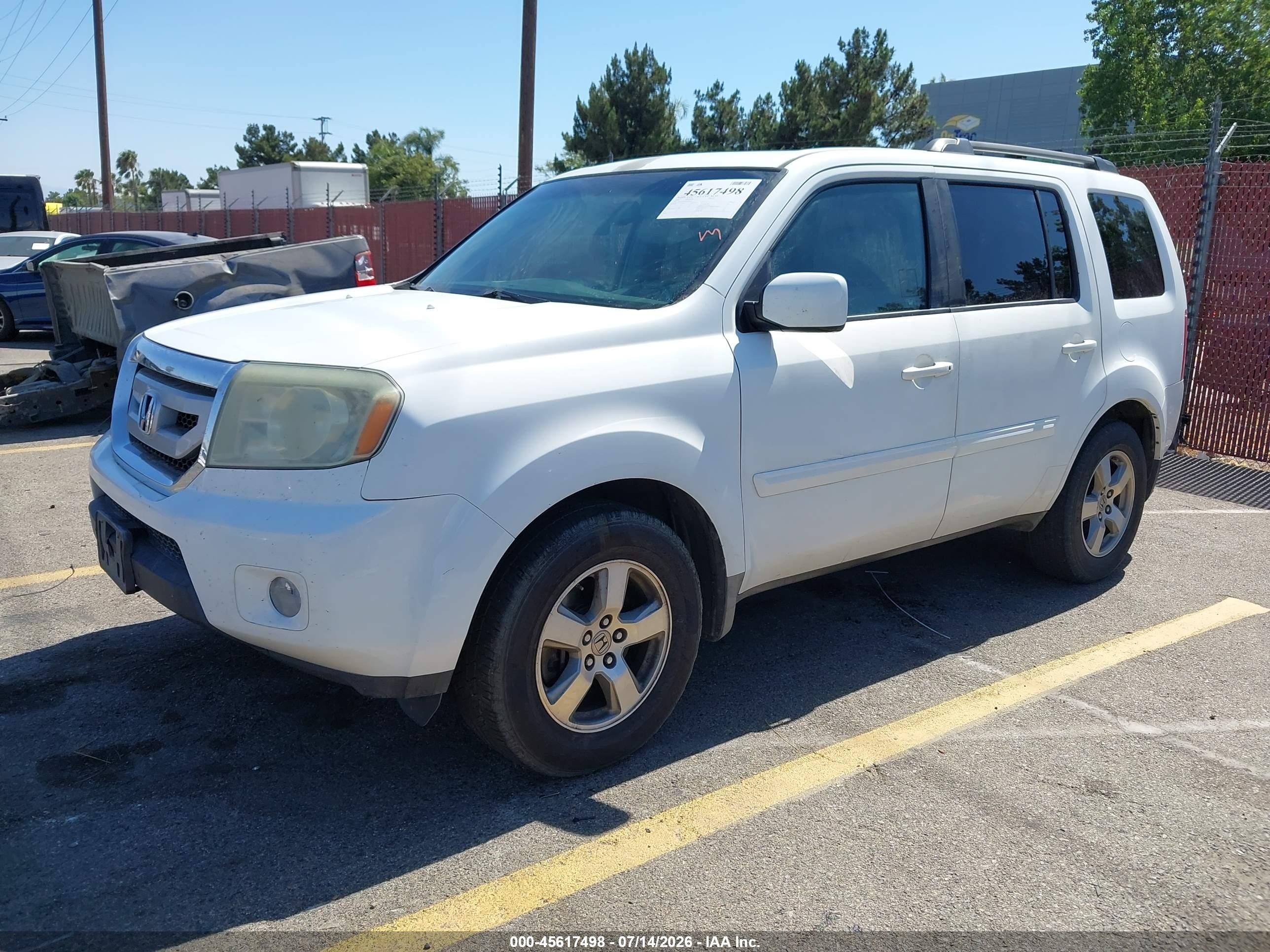 2009 Honda Pilot Ex-l White vin: 5FNYF38529B018260