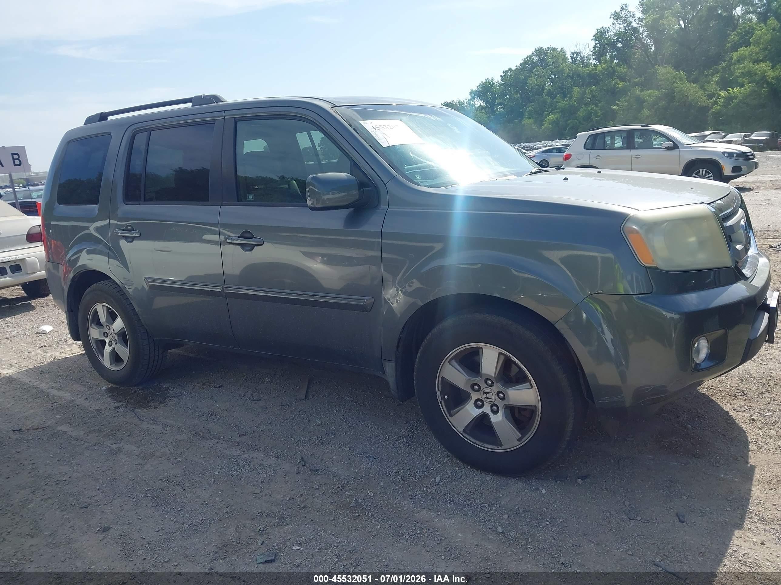 2009 Honda Pilot Ex-l Gray vin: 5FNYF38529B019814